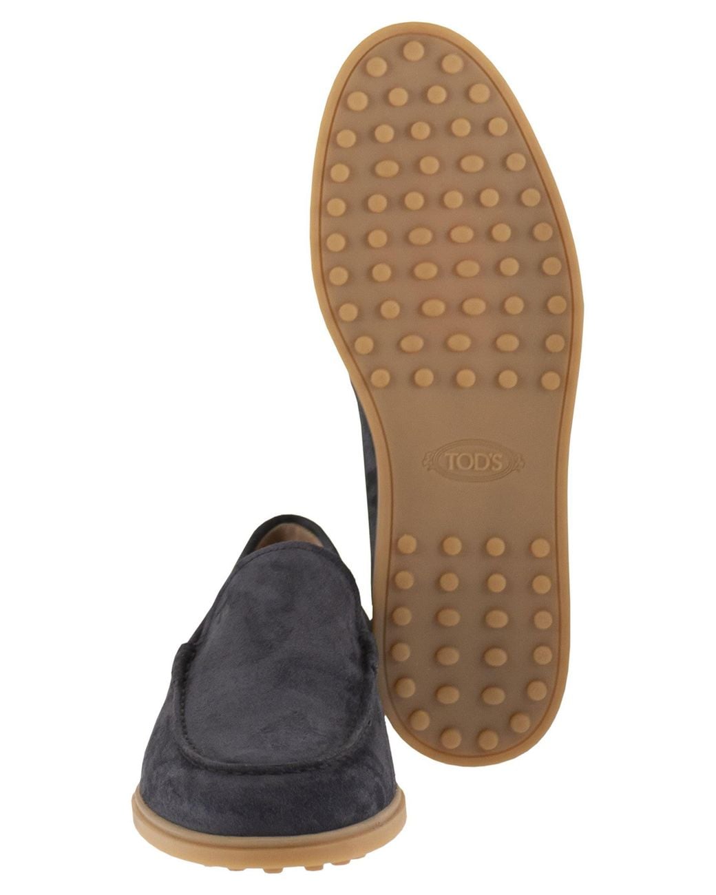 Tod's Blue Suede Leather Slipper Moccasin