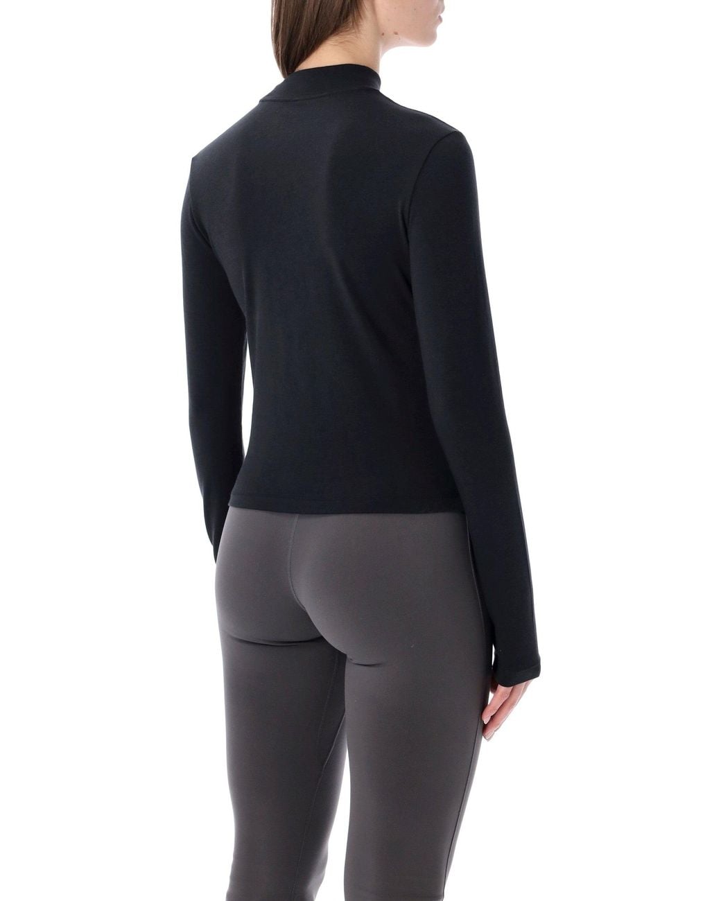 Nike Blue Slim Mock Neck Long Sleeve T-Shirt