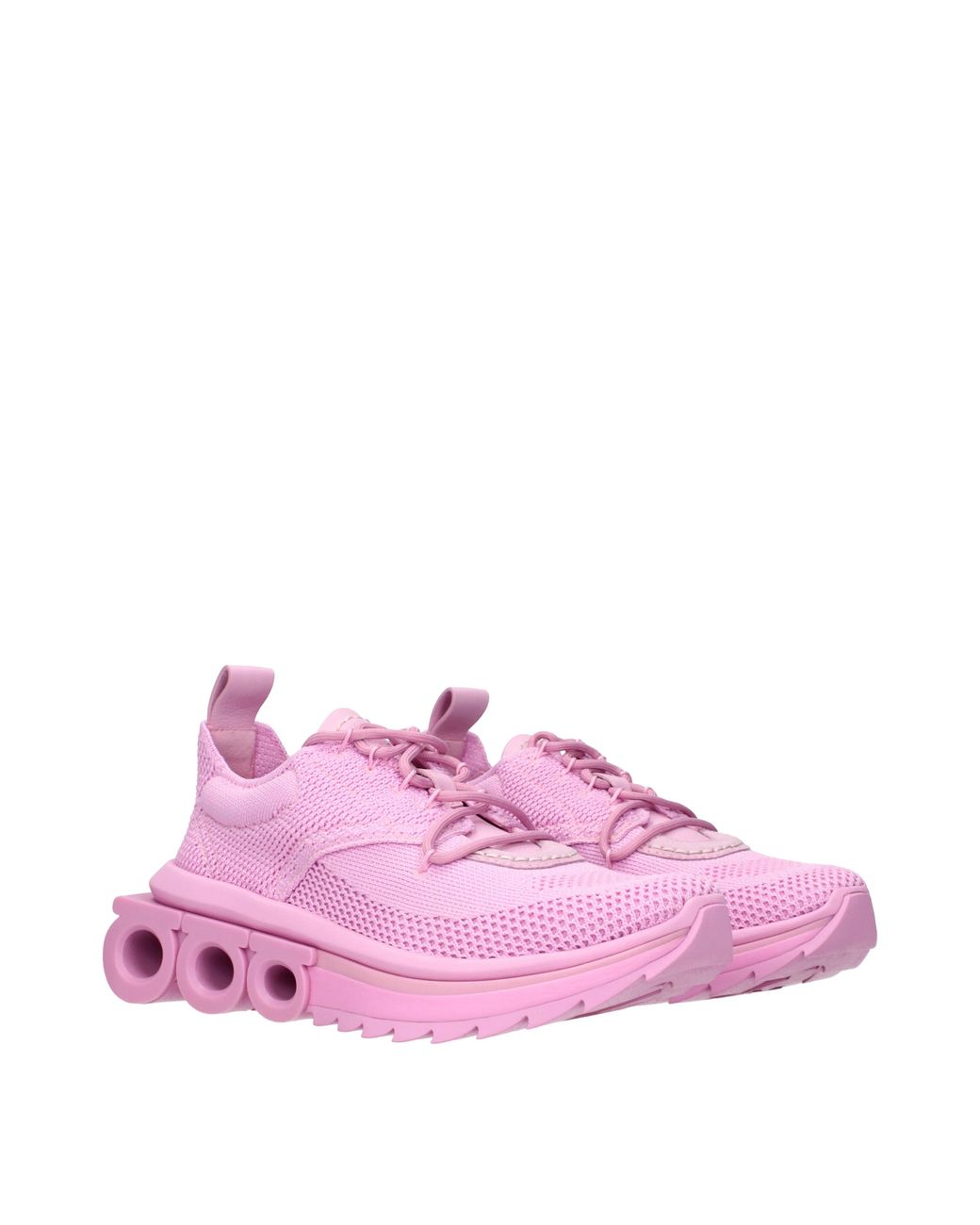 Ferragamo Pink Sneakers Nima Knit Fabric/Bubble
