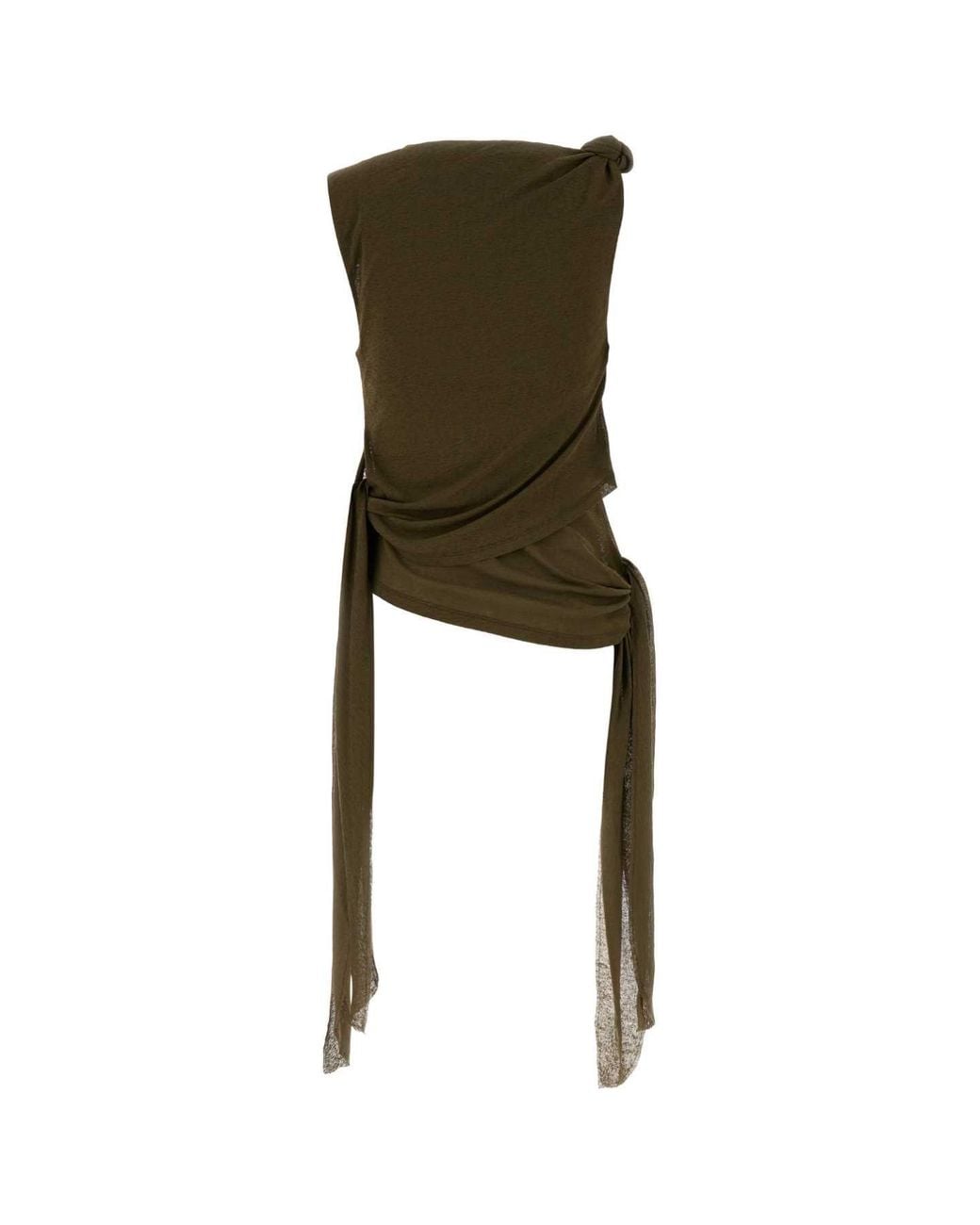 Ganni Green Sleek Polyester Top
