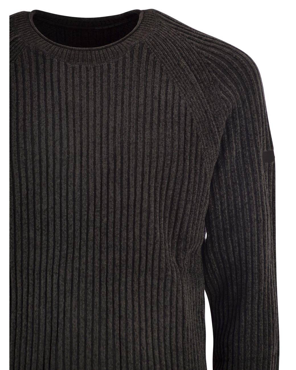 Rrd Black Velvet Rave Round Knit Crew Neck Jumper for men