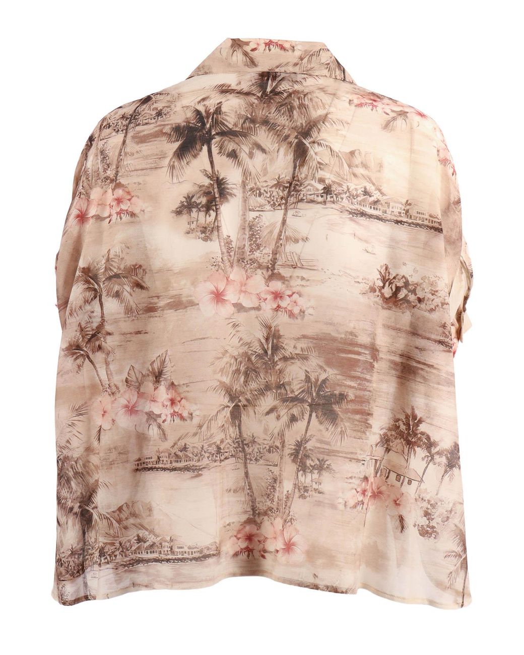 Shirtaporter Natural Printed Voile Tunic Cotton Silk Jacket