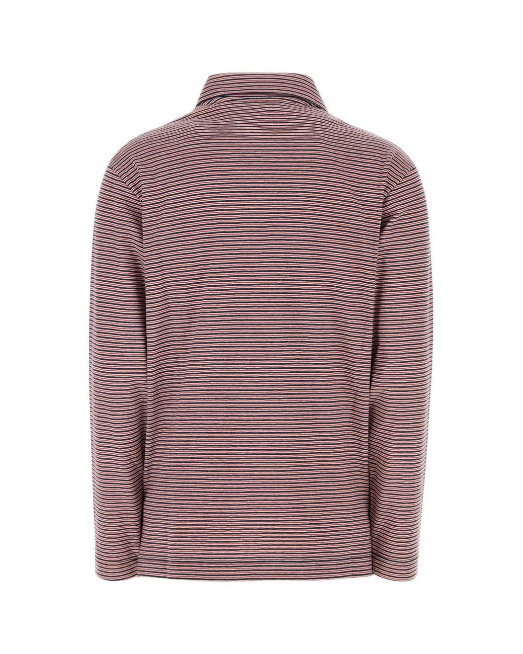 Jil Sander Purple Embroidered Cotton Oversize Polo Shirt