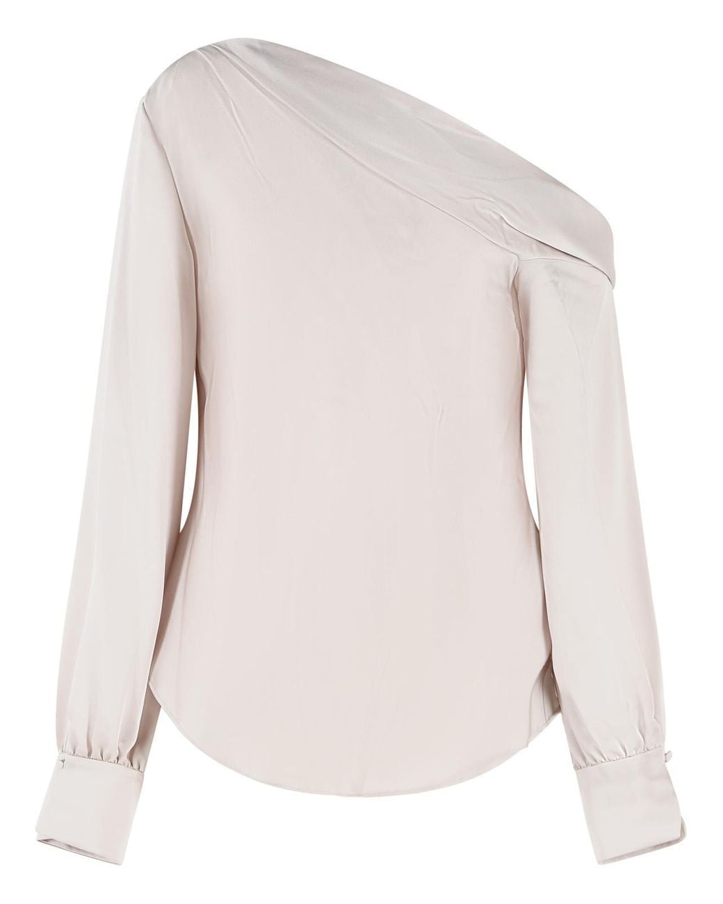 Jonathan Simkhai Pink 'Alice' One-Shoulder Top Ivory Acetate Blend