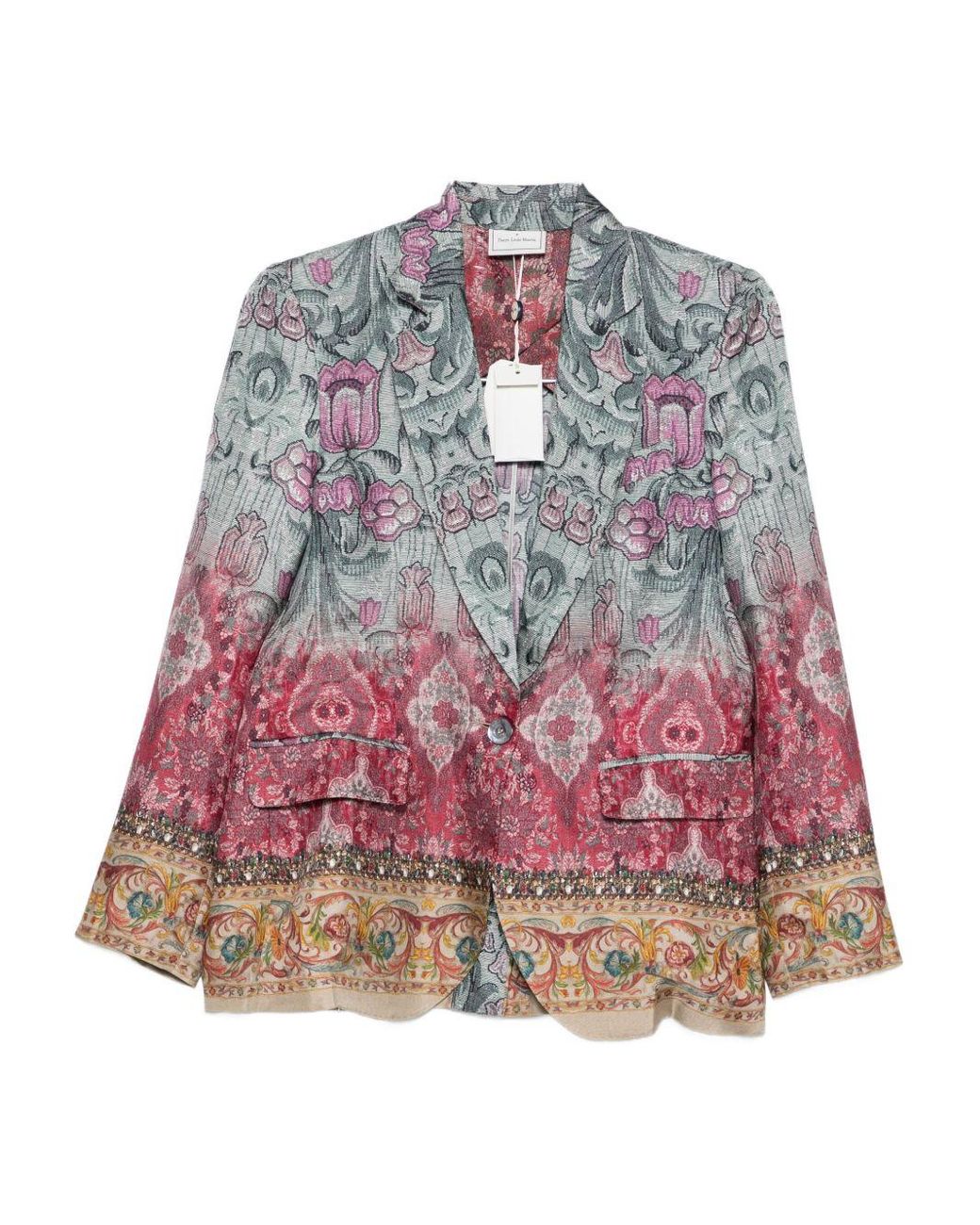Pierre Louis Mascia Red Silk Single-Breasted Jacket