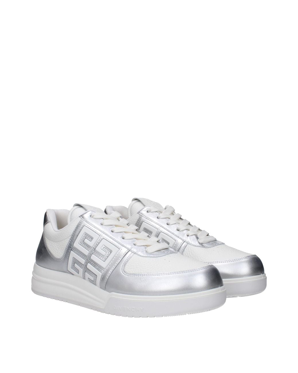 Givenchy White Sneakers Uomo Pelle Bianco/Argento for men