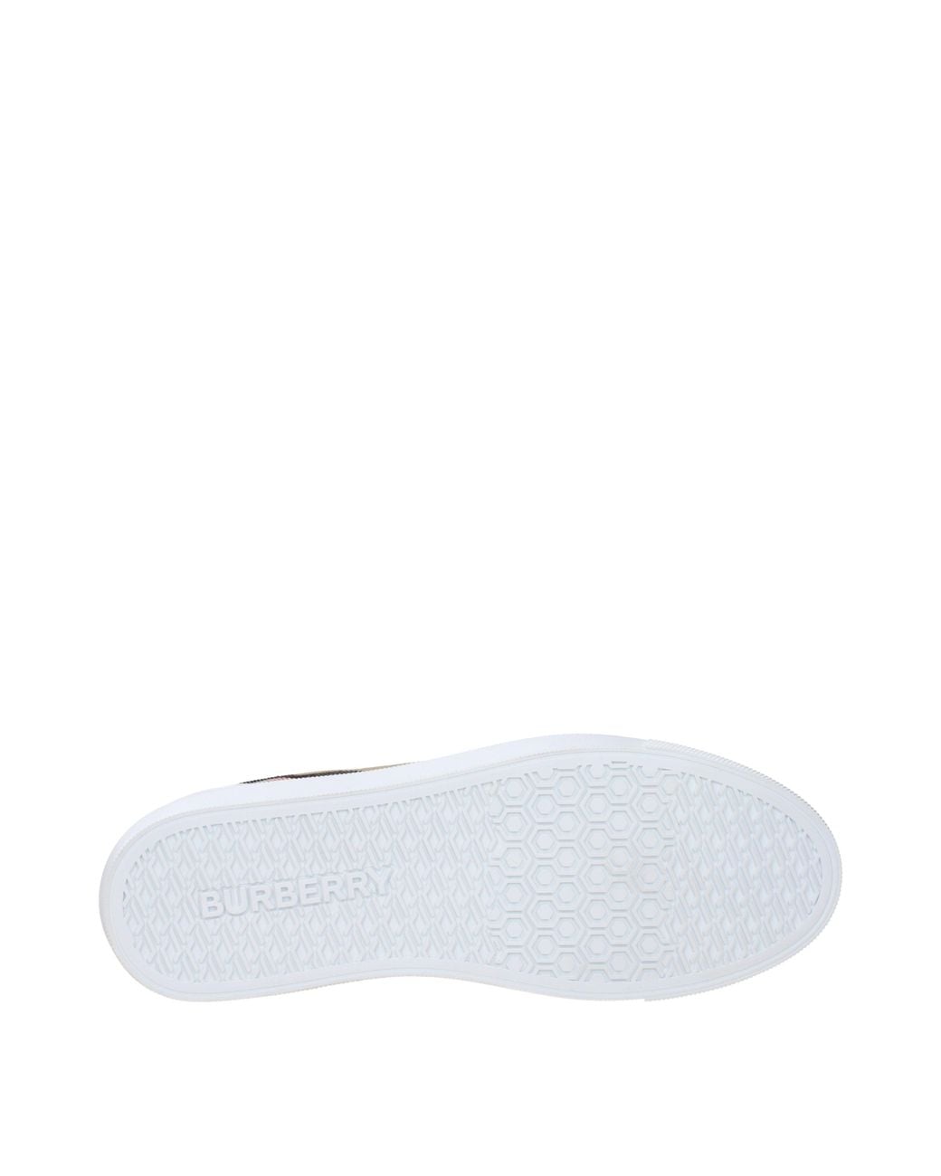Burberry White Vintage Check Canvas & Leather Sneaker