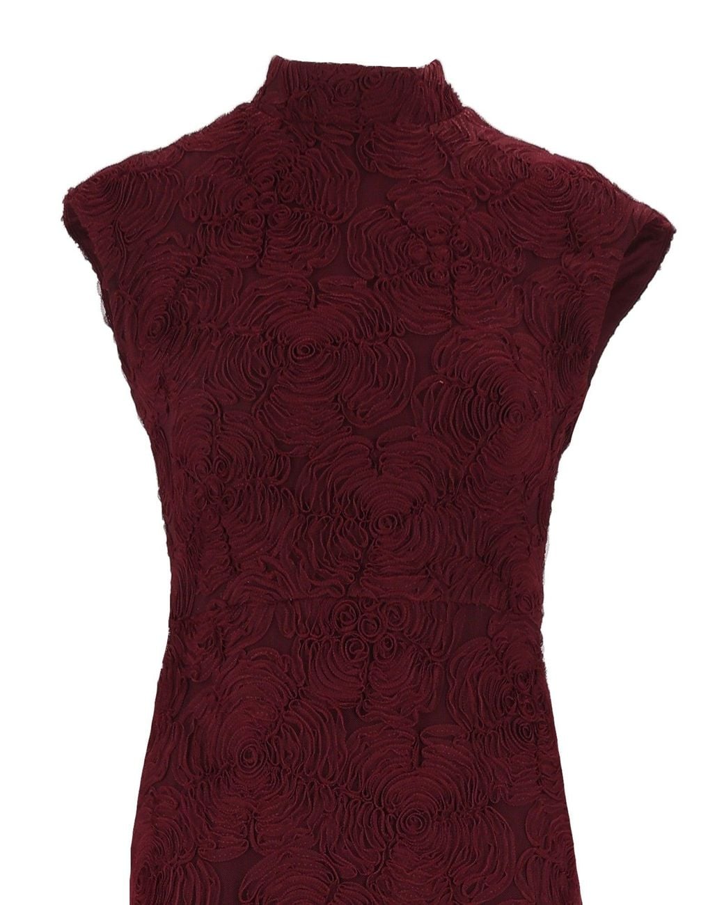 ROTATE BIRGER CHRISTENSEN Purple Tight-Fit Floral Mesh Maxi Dress