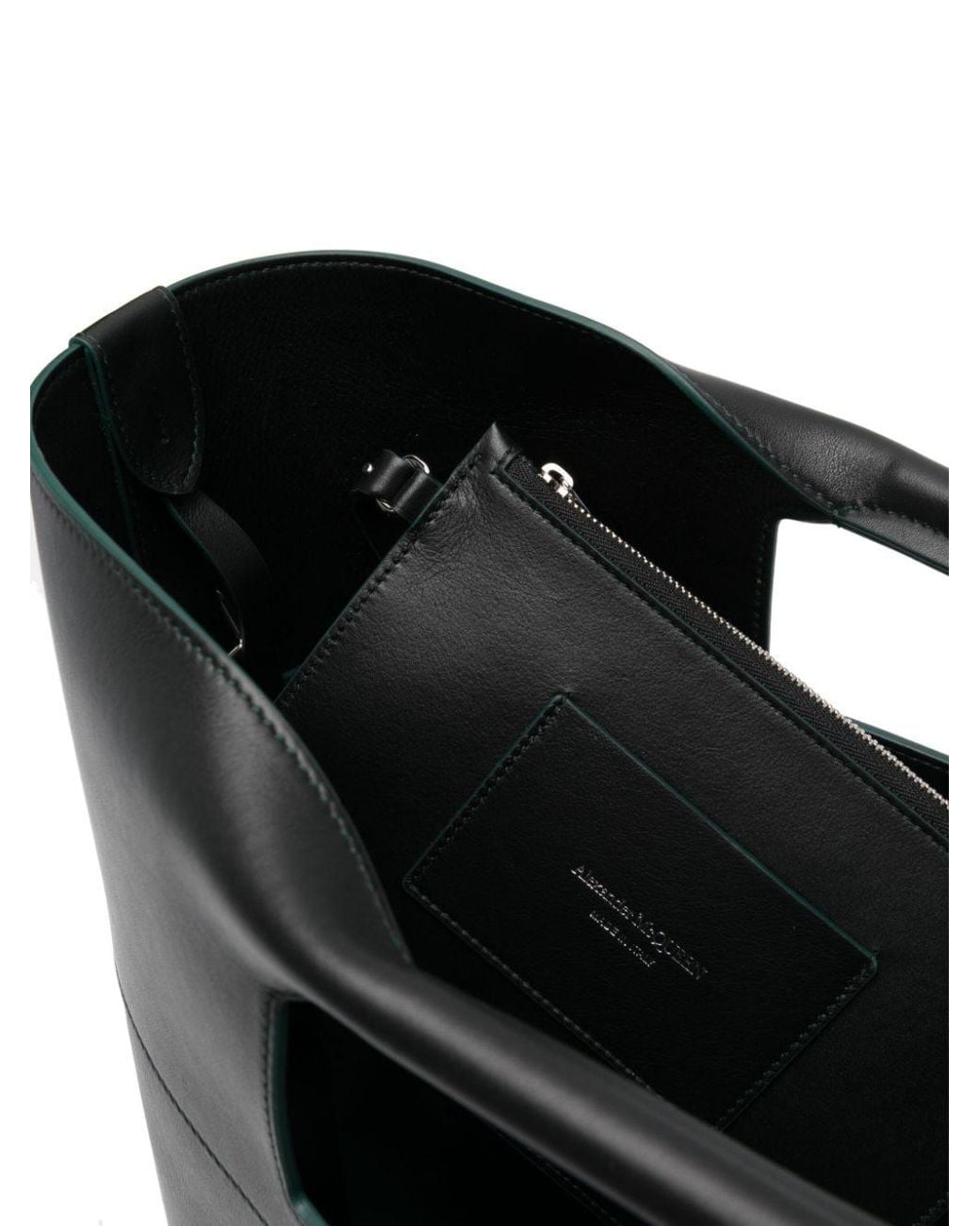 McQueen Black The Square Bow Leather Handbag for men