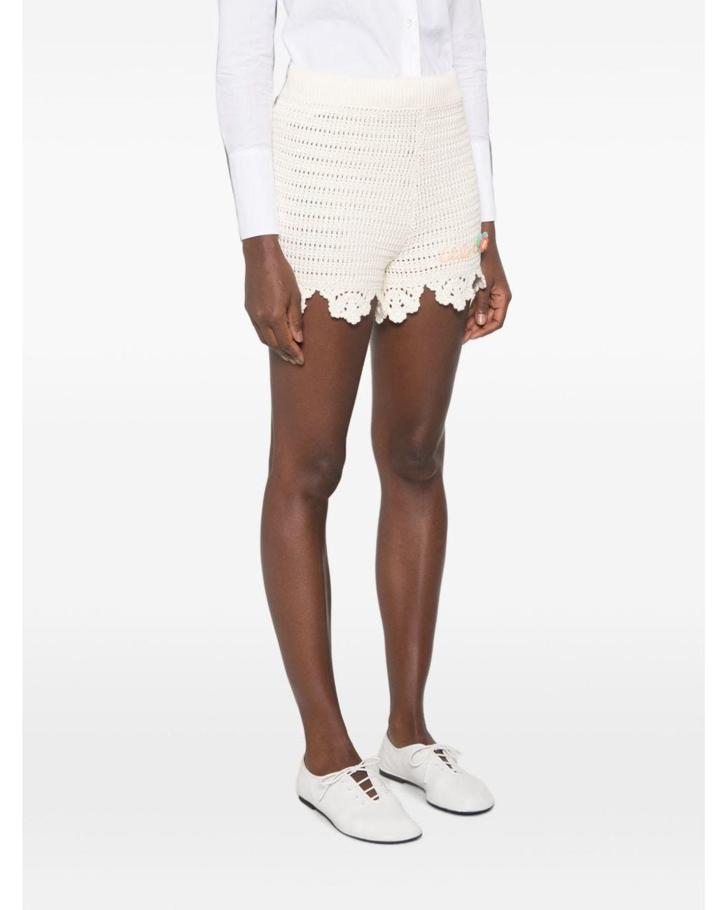 Chloé Natural Chloé Cotton Knit Shorts