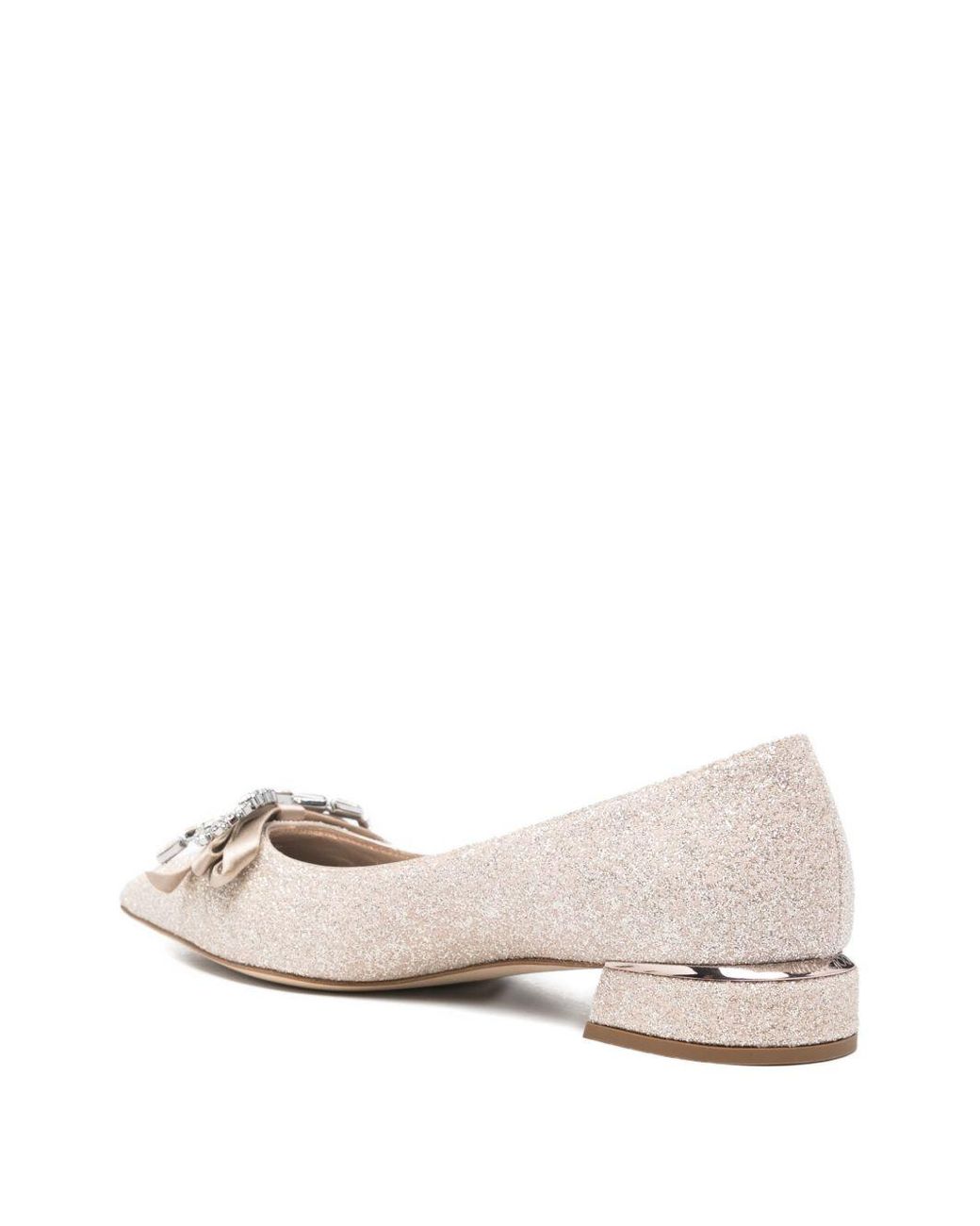 Jimmy Choo Natural Auria Leather Ballet Flats