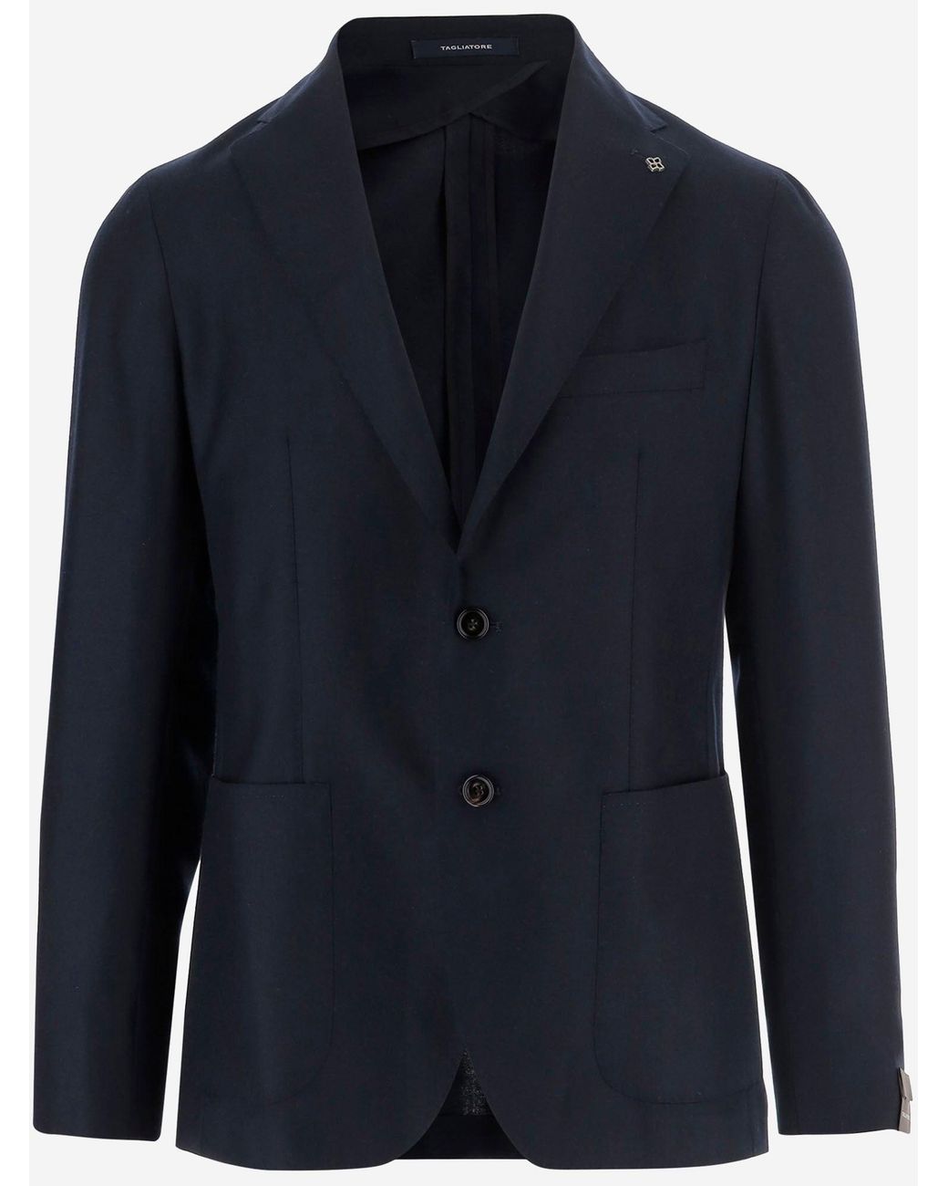 Tagliatore Blue Single Breasted Cashmere Jacket