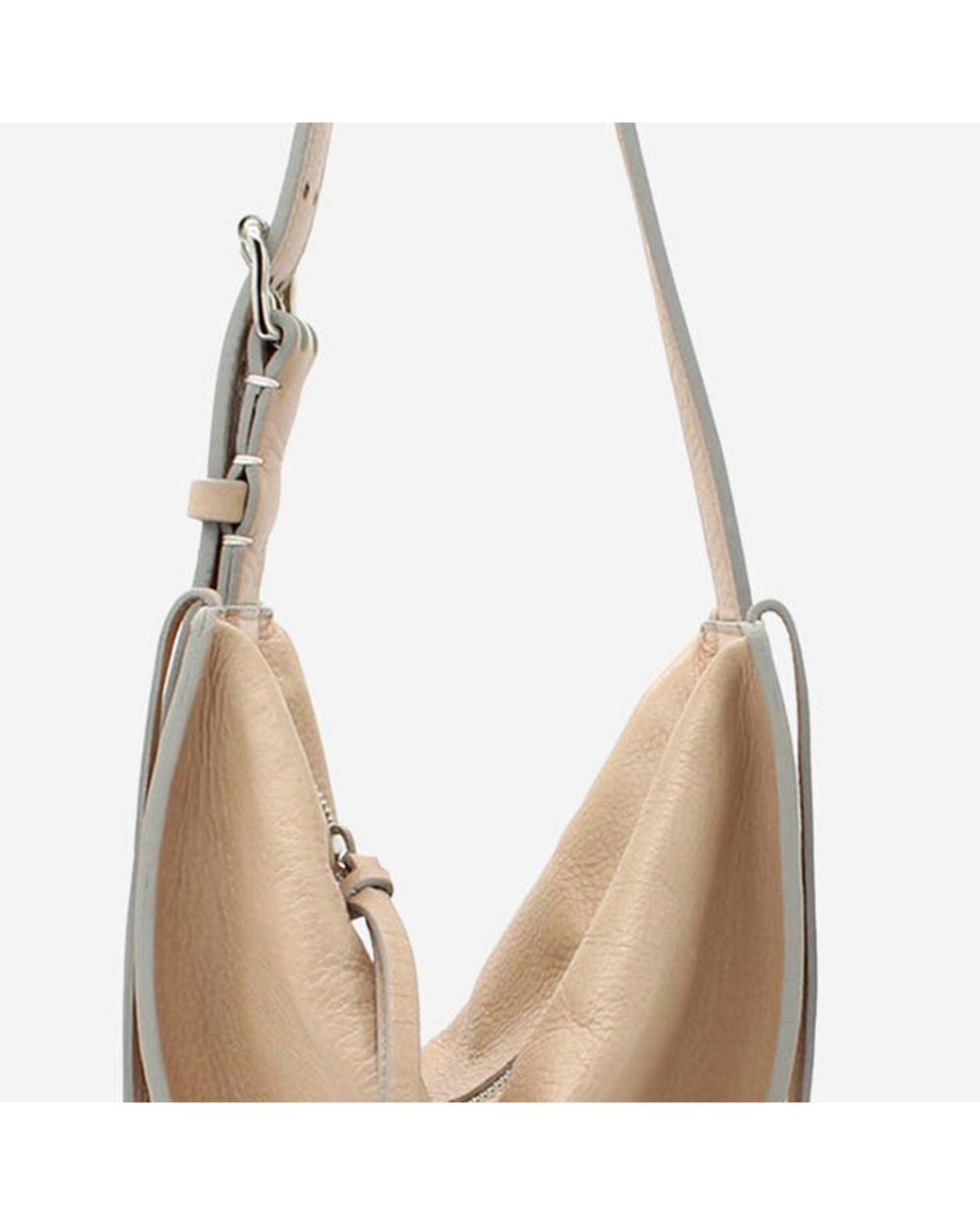 RADICA STUDIO White Hammock Style Bag With Textured Leather Fringe