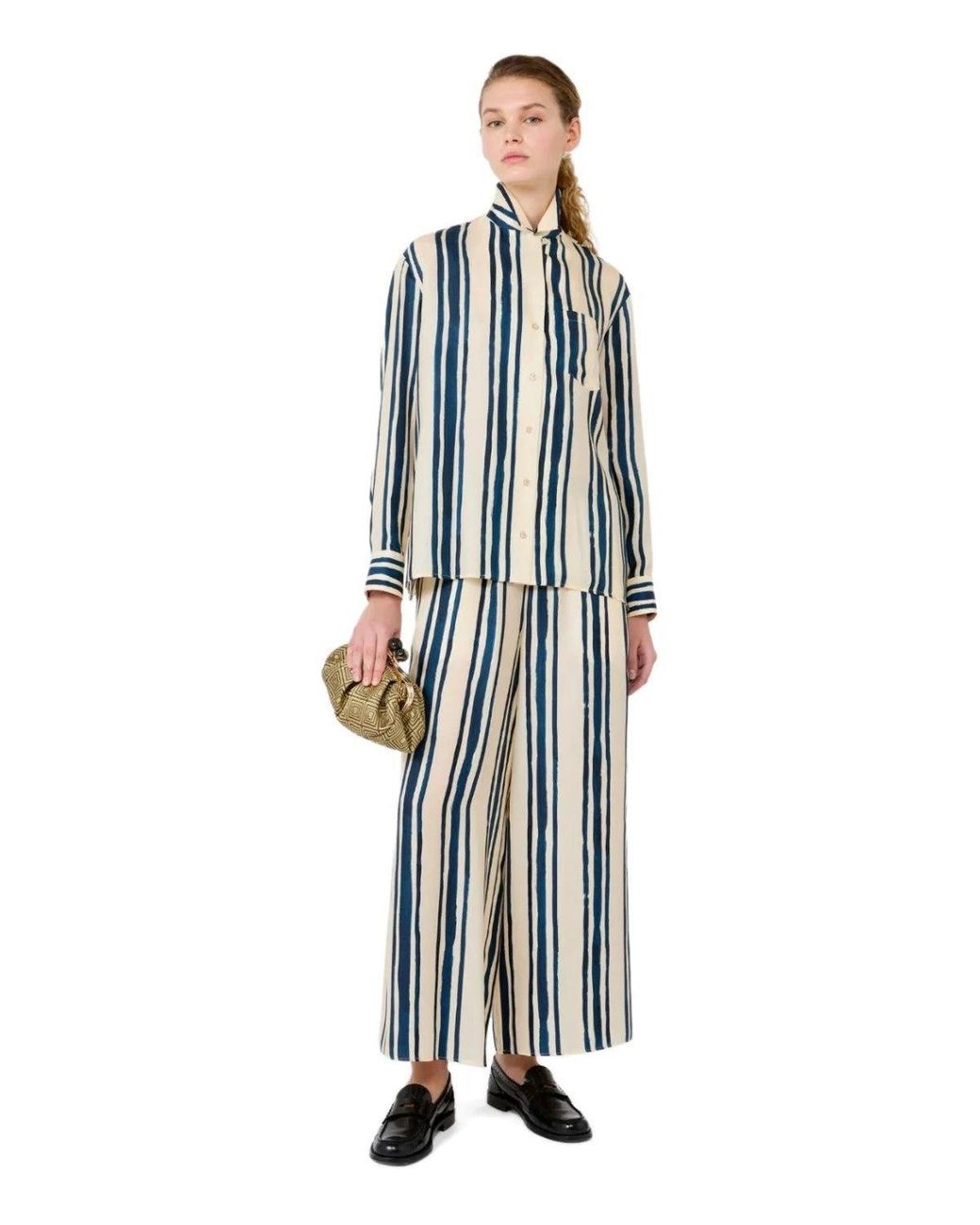 Weekend by Maxmara Blue Corona Striped And Shirt