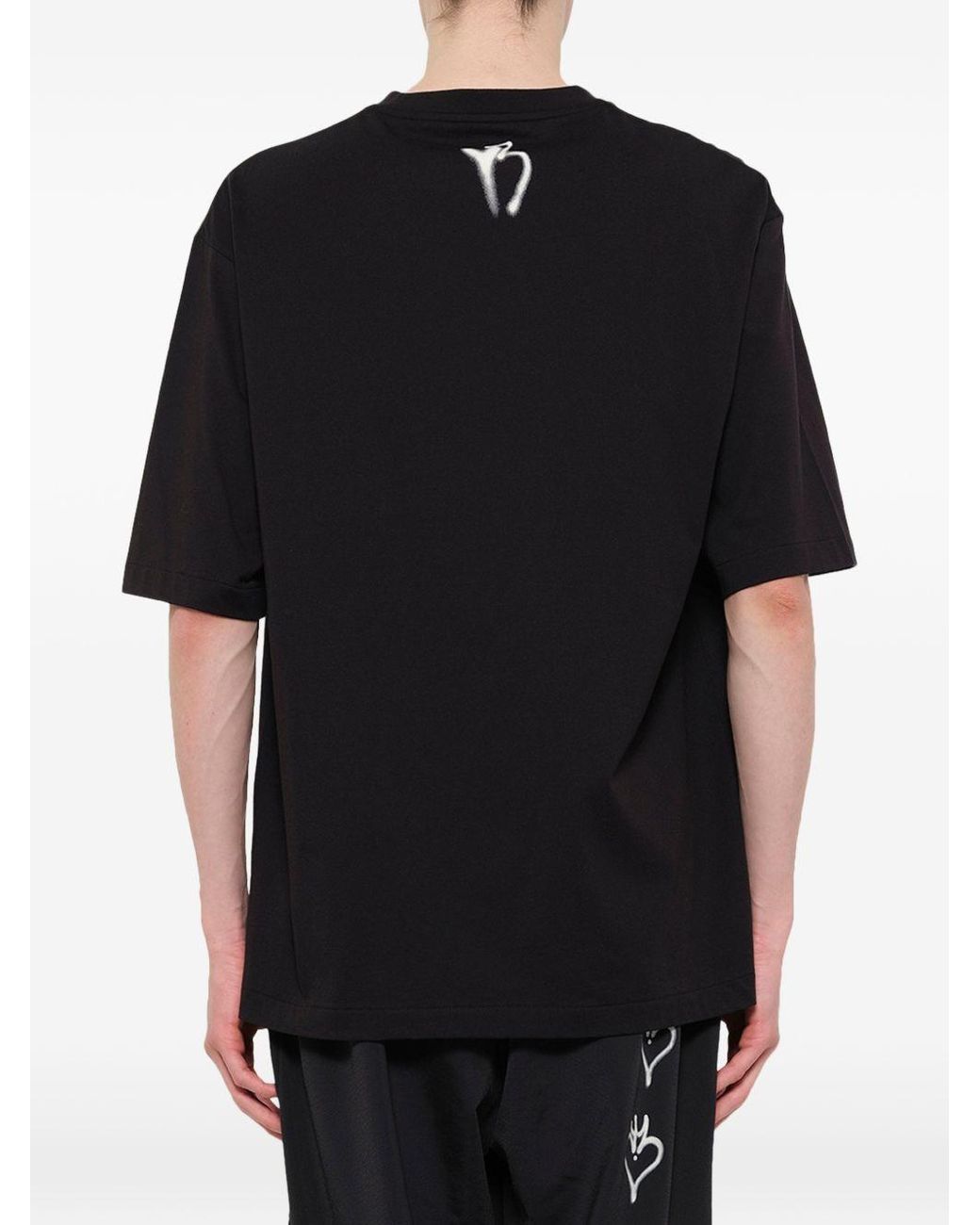 Y-3 Black Printed Cotton T Shirt