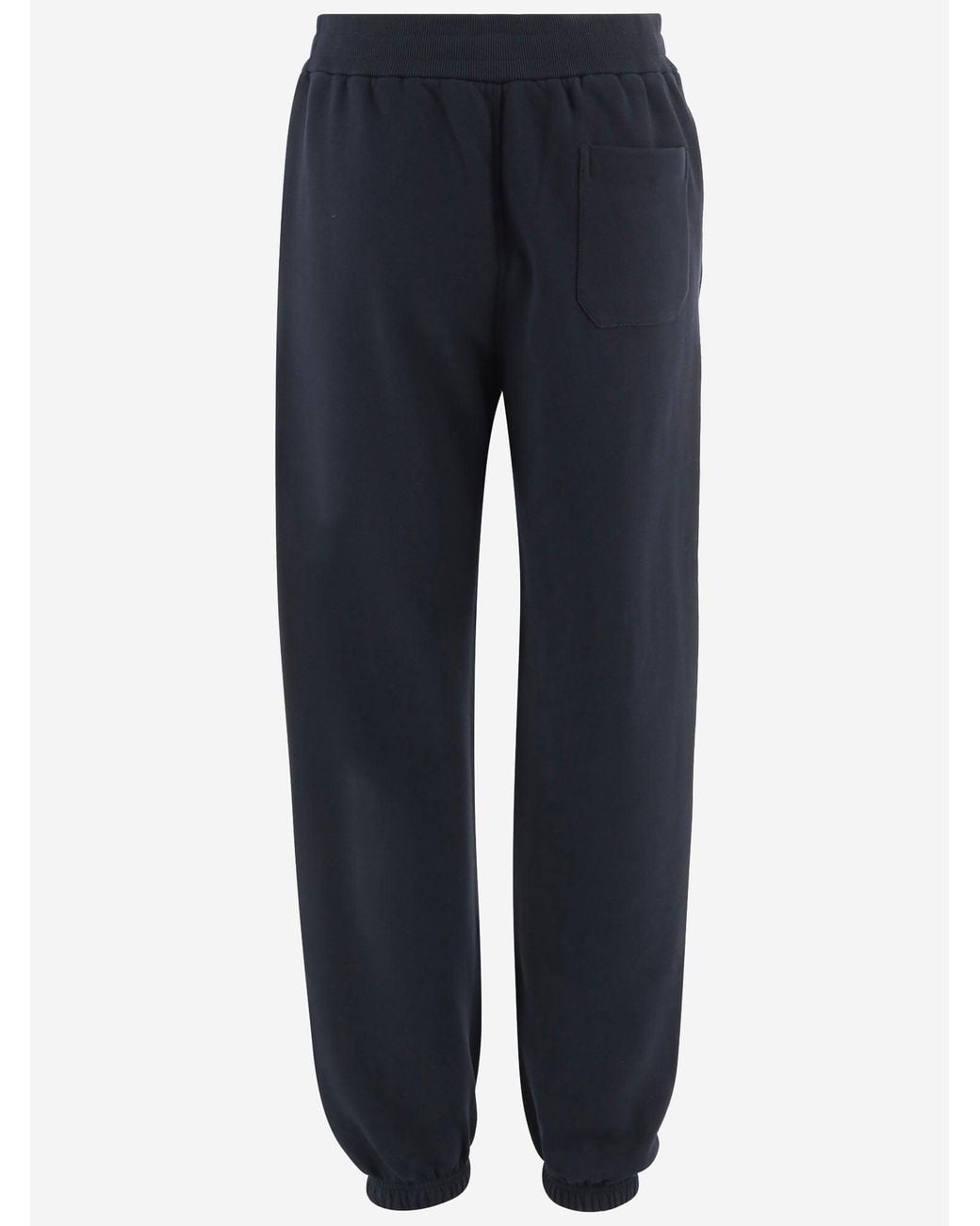 Jil Sander Blue Cotton Pants With Logo