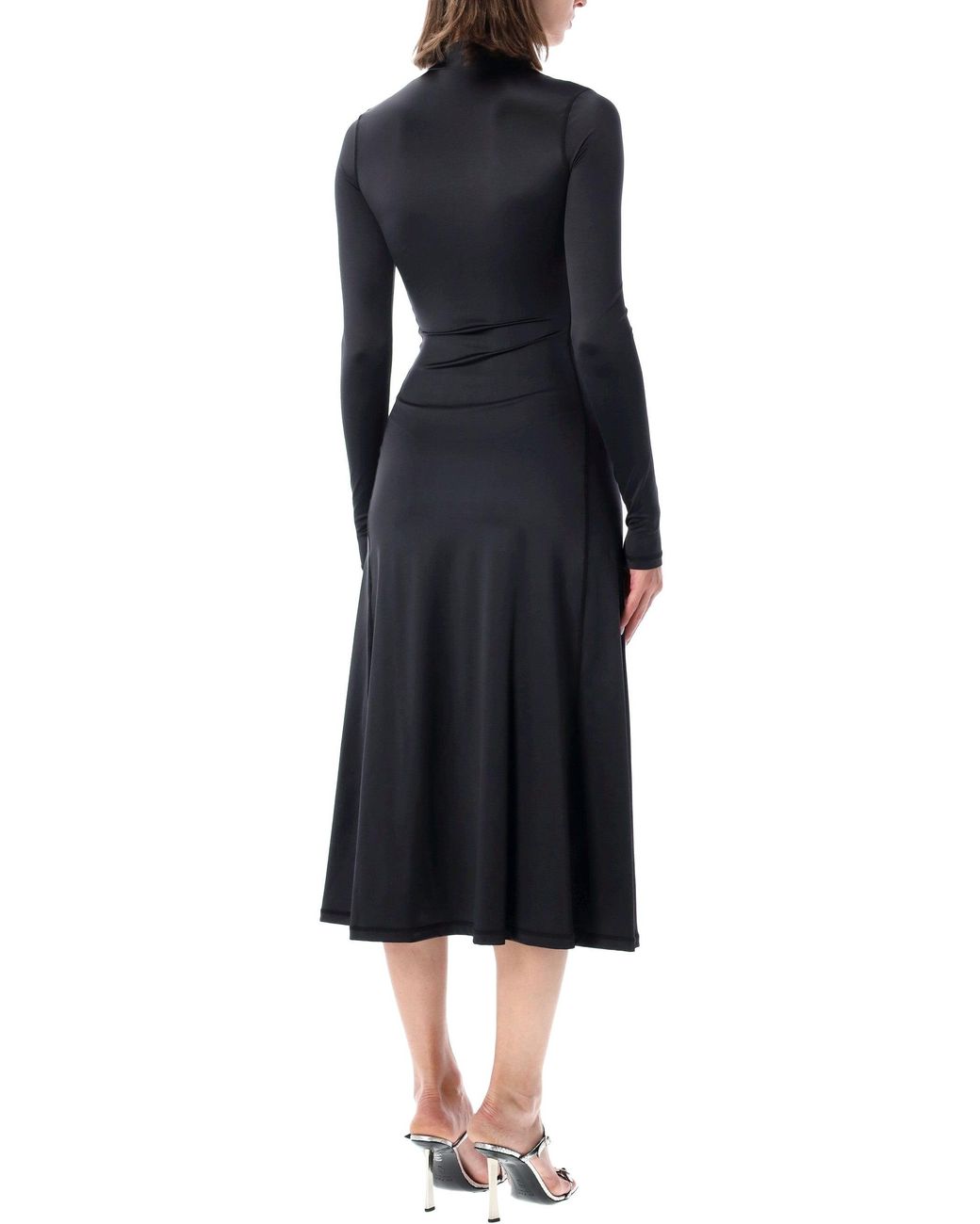 DIESEL Blue Long Sleeve Turtleneck Midi Dress