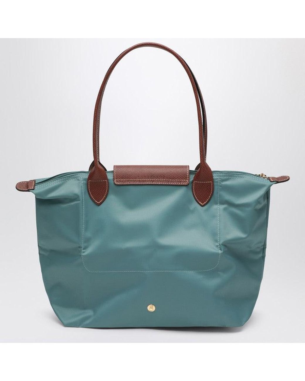 【関税&送料込】Longchamp Eucalyptus Green Le Pliage Origina Le Pliage Green M Handbag Graphite - Recycled canvas