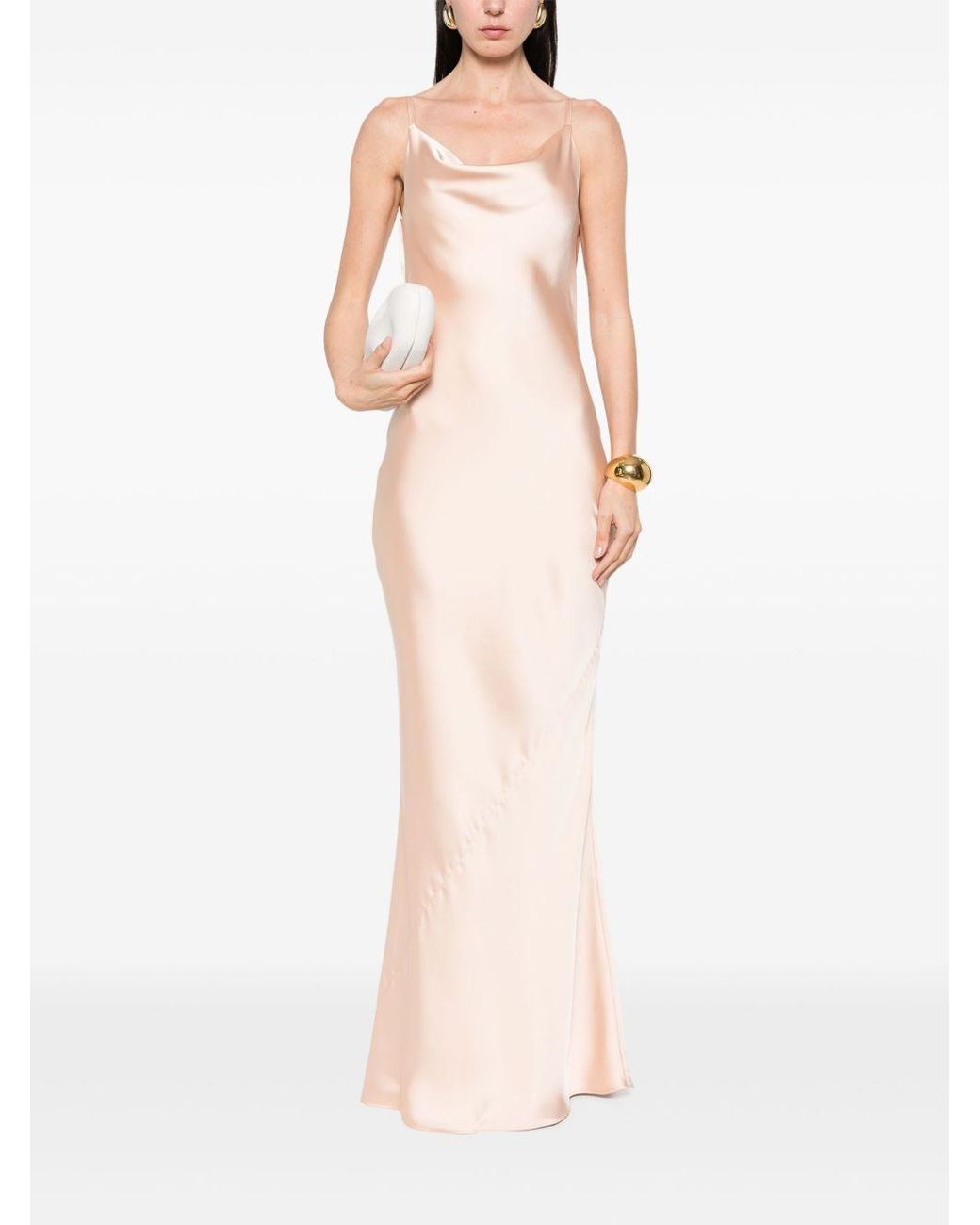 Norma Kamali Pink Maria Slip Gown Dress