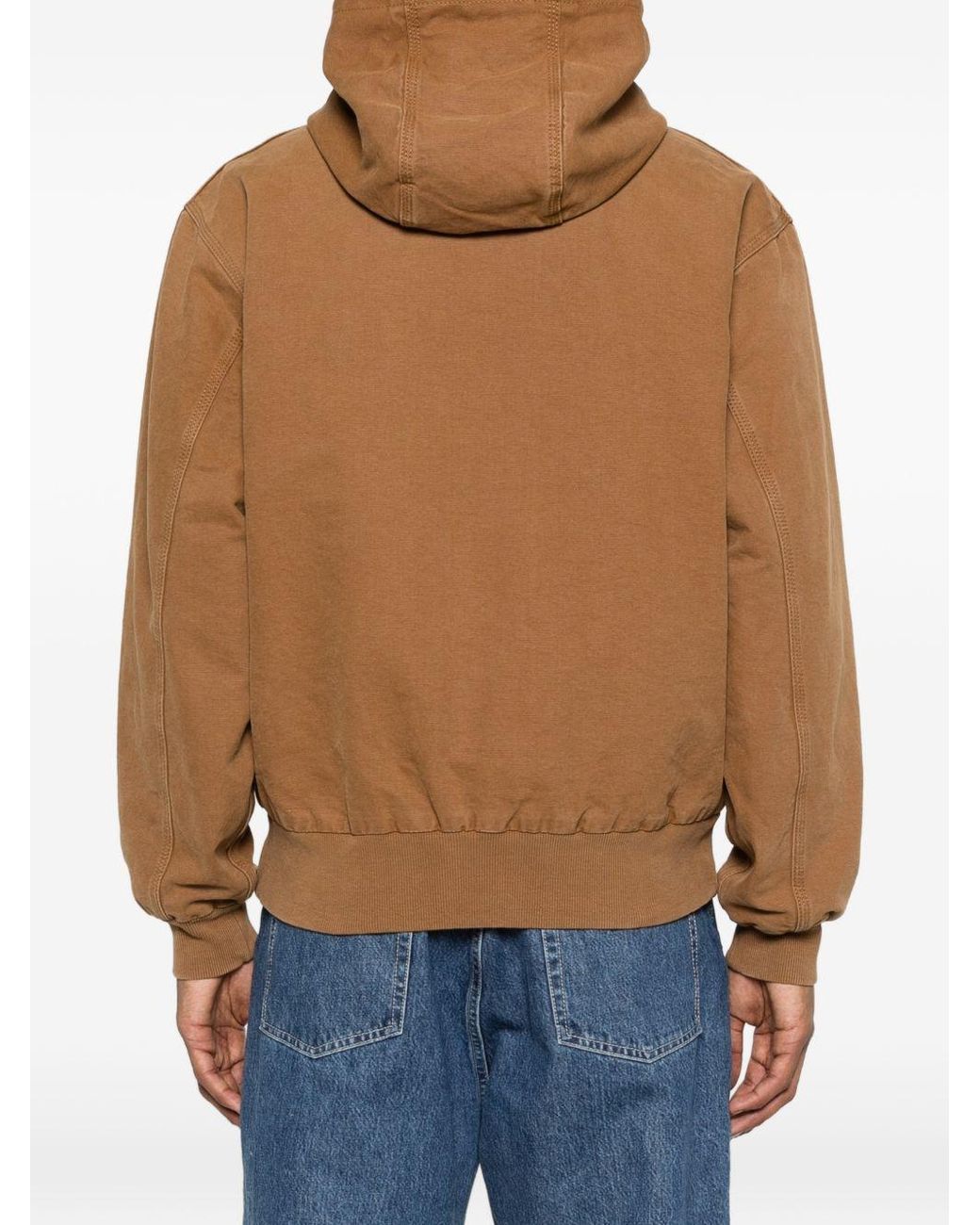 Carhartt Brown Cotton Hooded Jacket for men