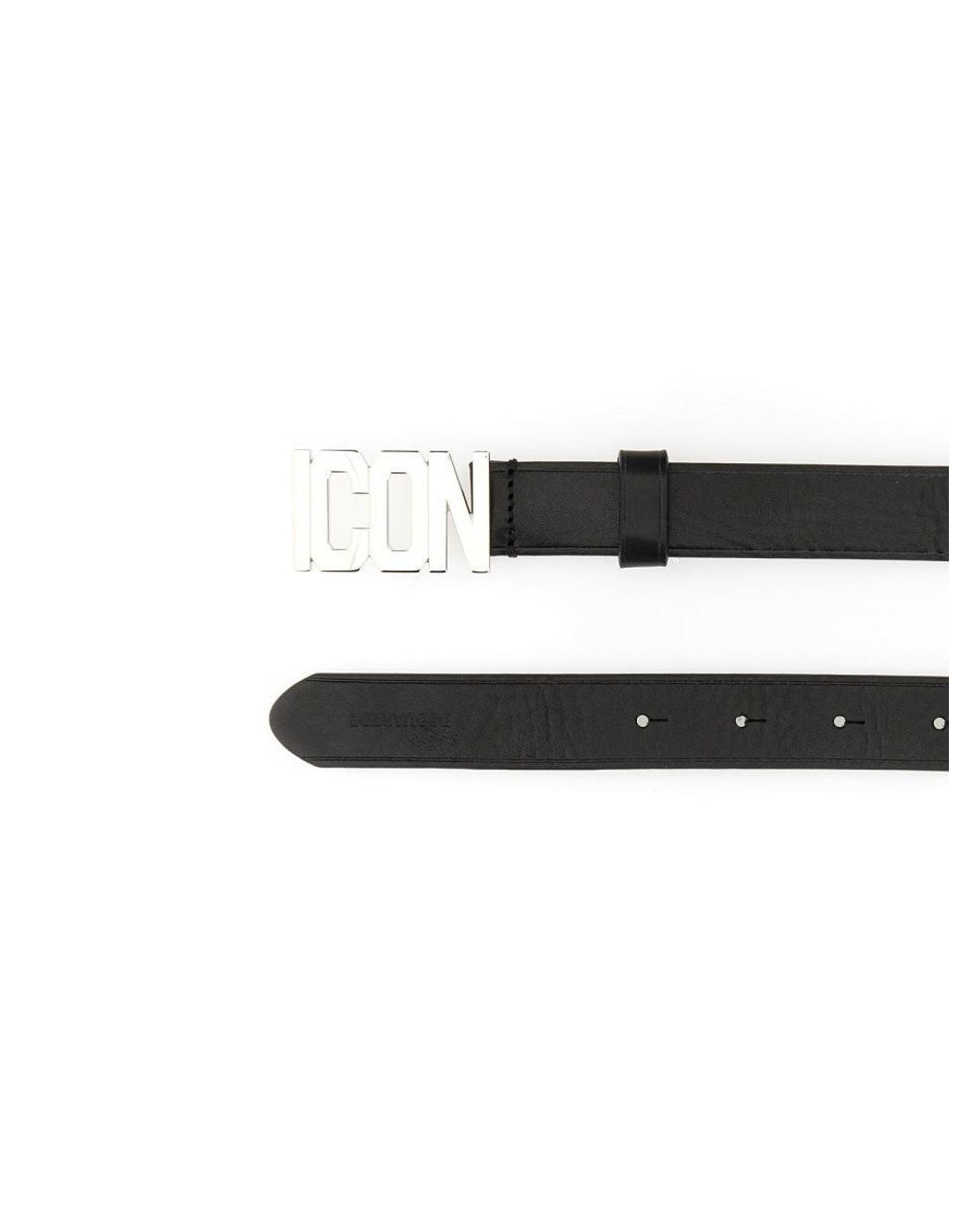 DSquared² Black Leather Belt