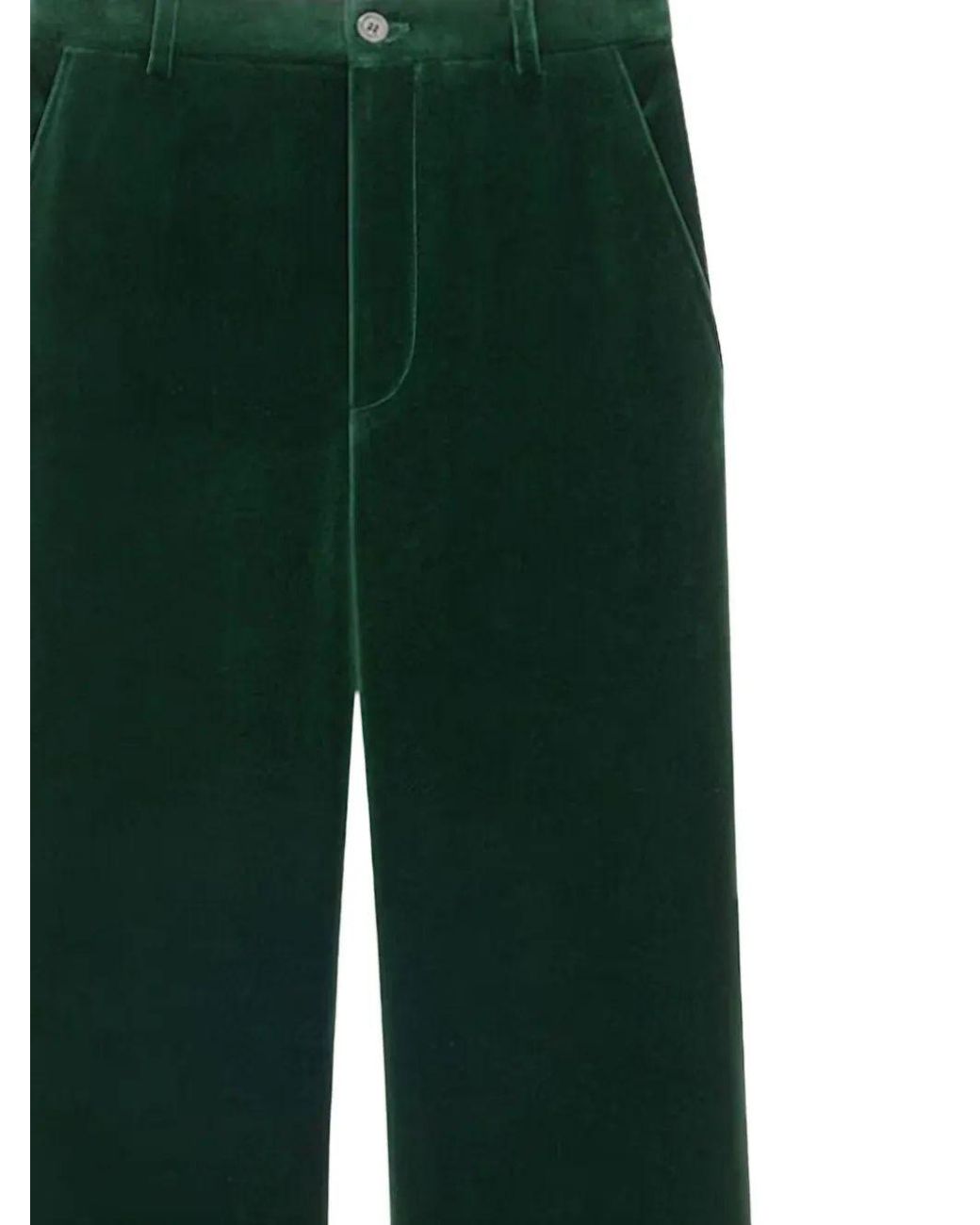 Saint Laurent Green Pantalon Velours Coton Vintage