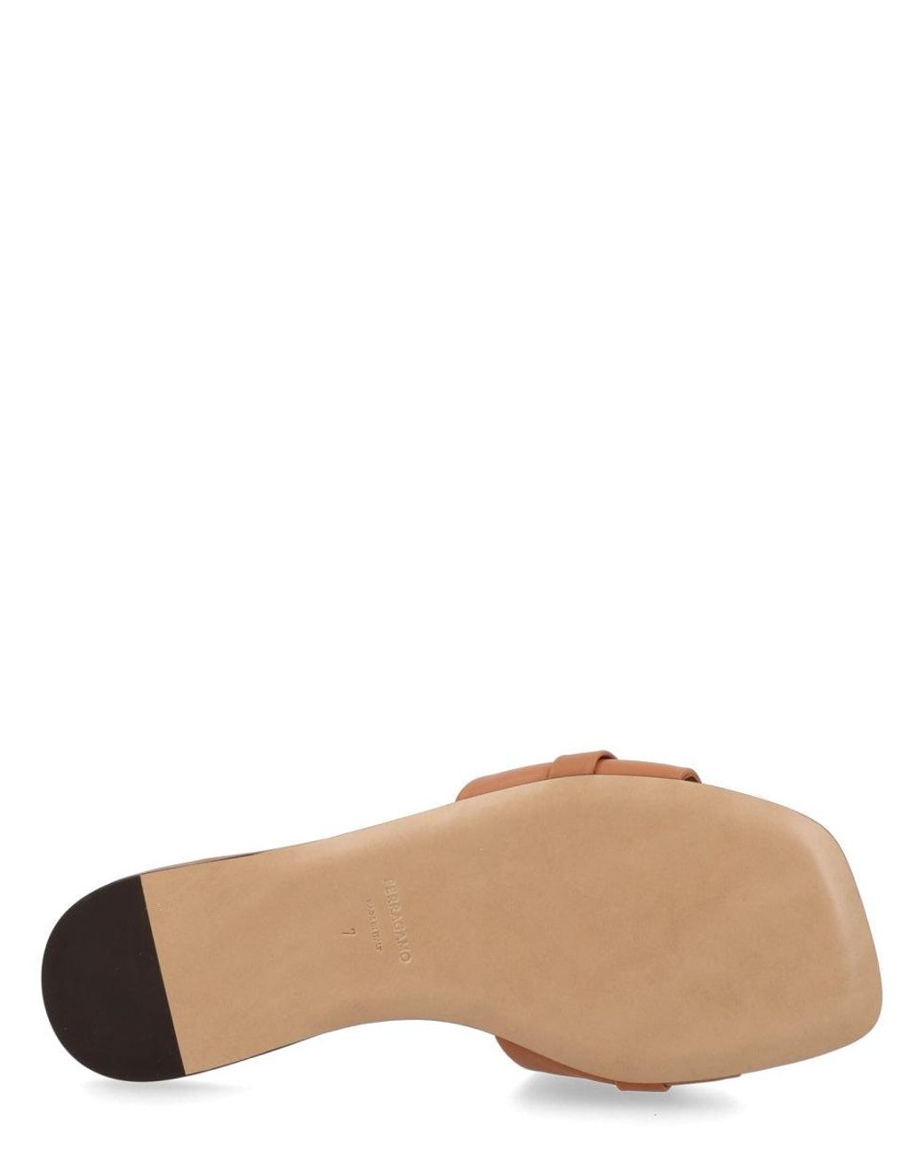 Ferragamo Brown Slip-On Sandals