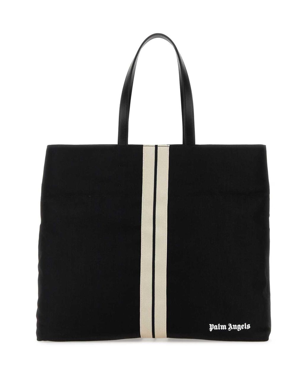 Palm Angels Black Canvas Shopping Bag for men