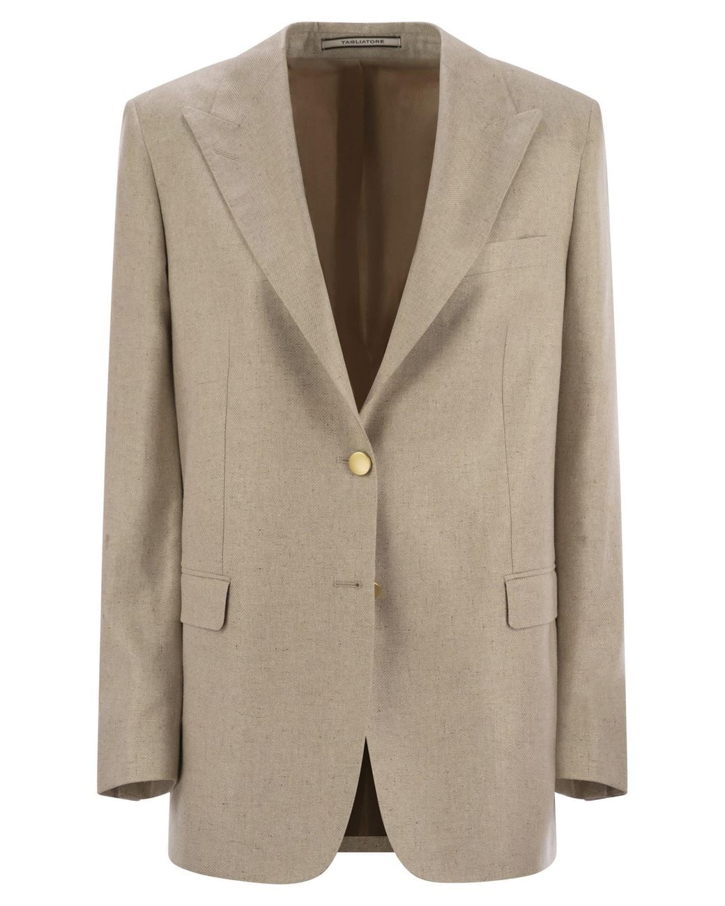 Tagliatore Natural Two-Button Silk Jacket