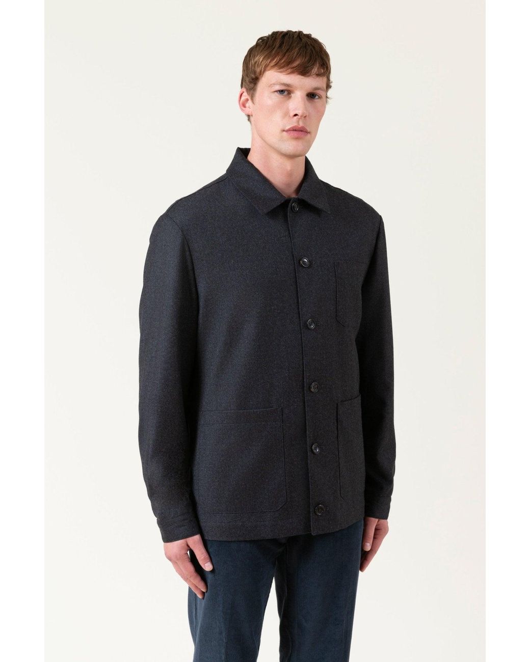 AUTORE Blue Jacket Overshirt Borg