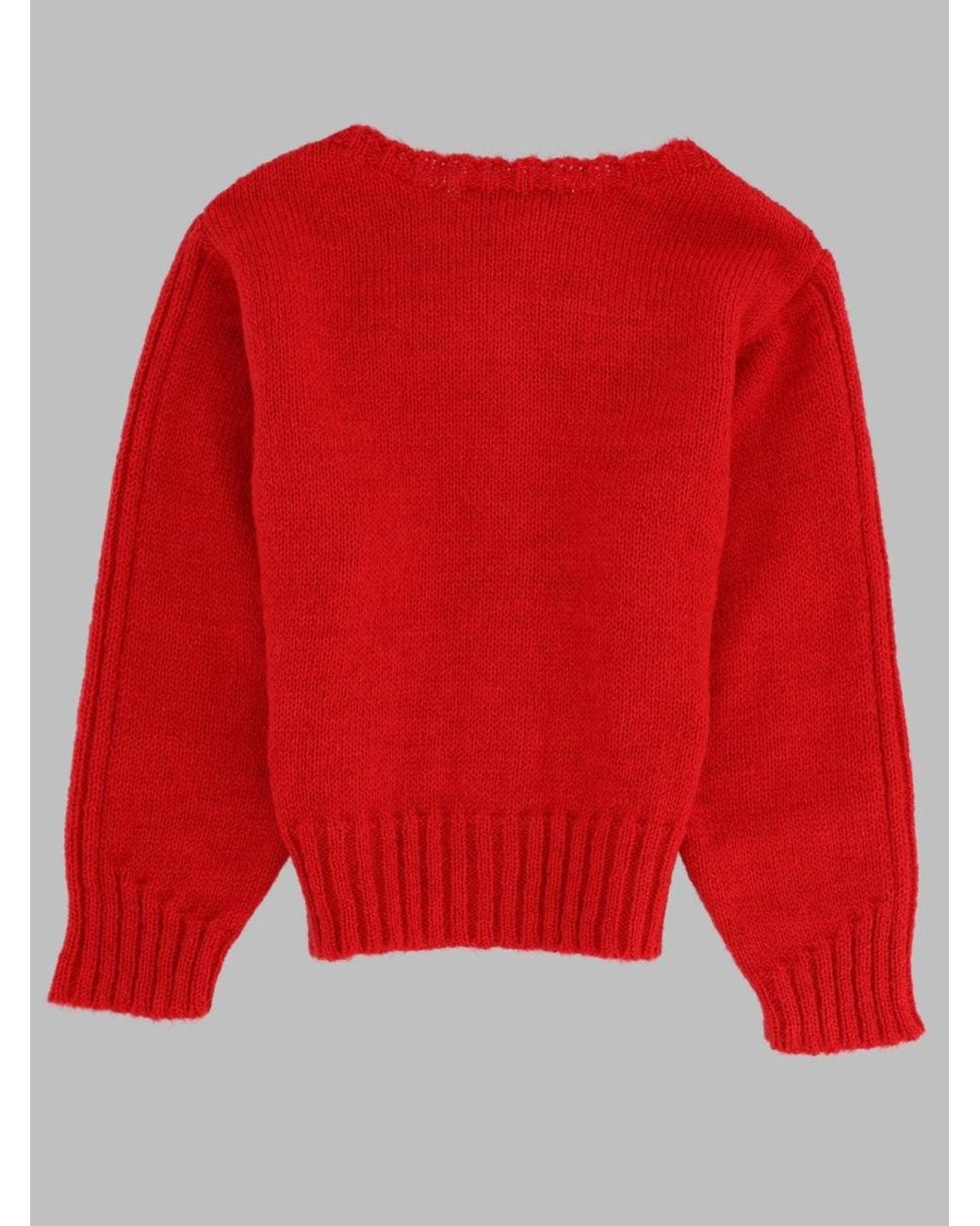 Emile Et Ida Red Girls Bow Tie Cardigan