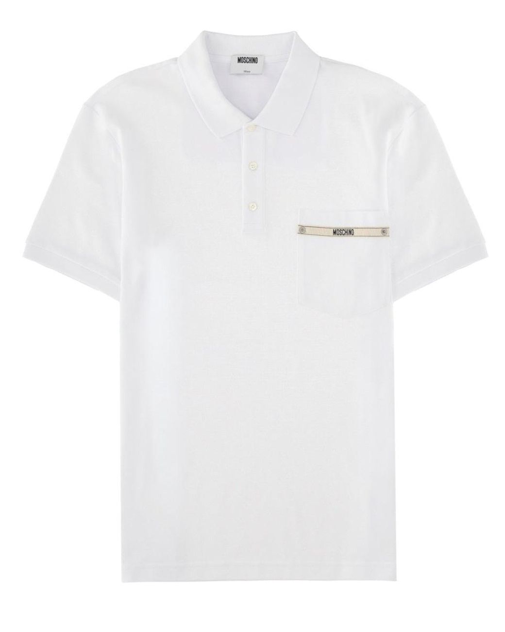 Moschino White Polo With Logo for men