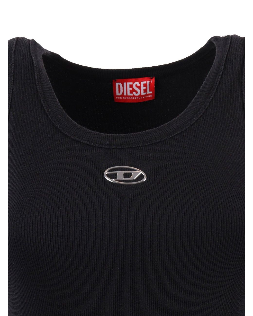 DIESEL Black Jersey Tops