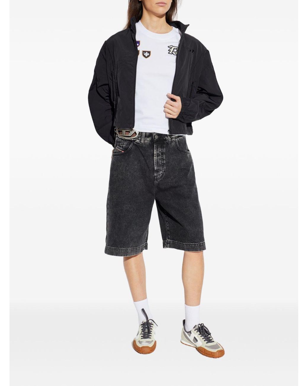 DIESEL Black Denim Bermuda Shorts