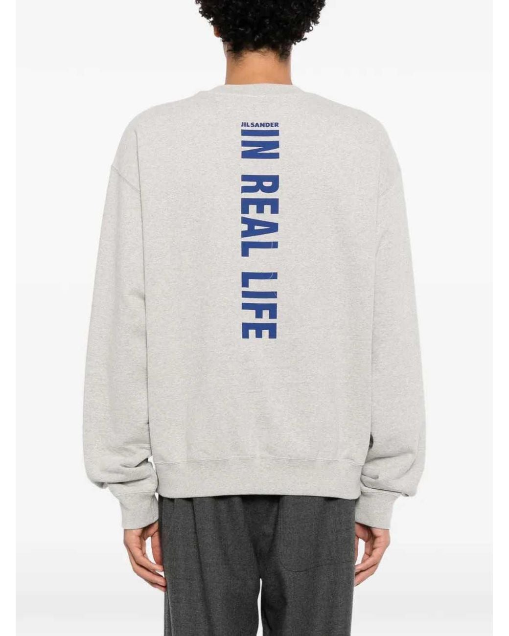Jil Sander White Logo-Print Sweatshirt for men