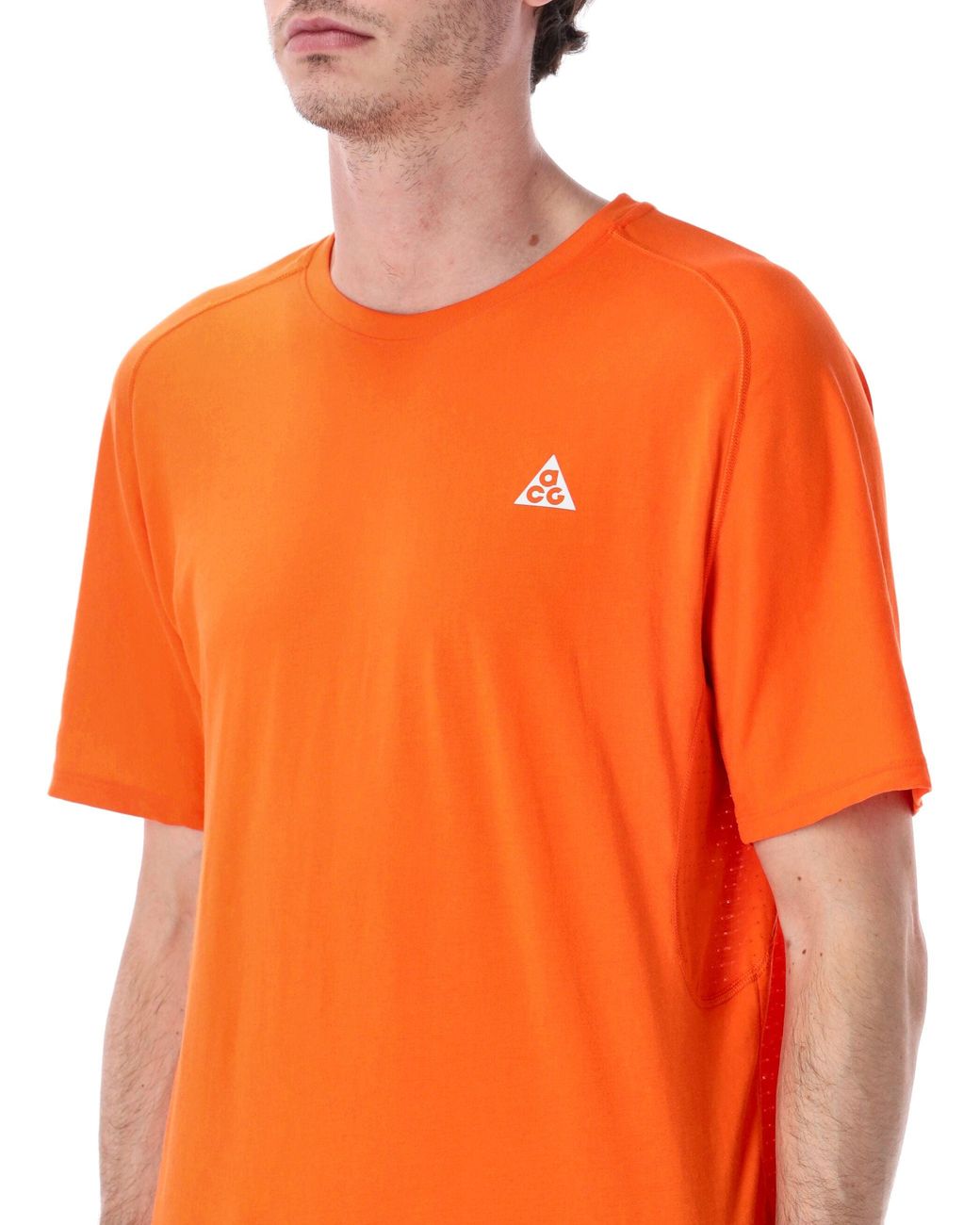 Nike Orange Acg Solar Chase Trail Running T-Shirt for men