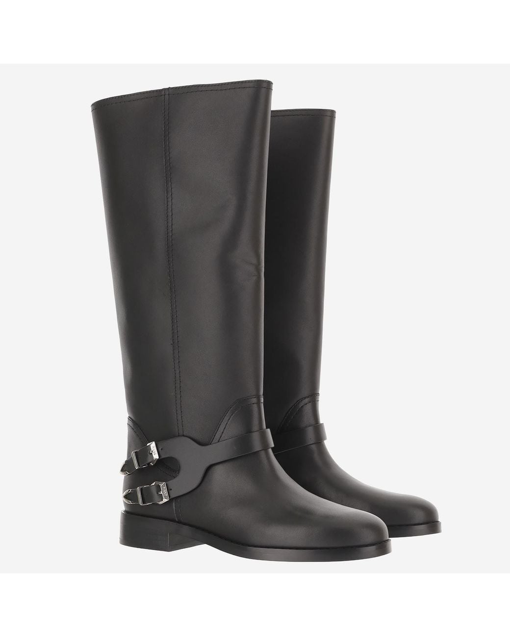 Pinko Gray Boots Cheval Leather Upper: Cow