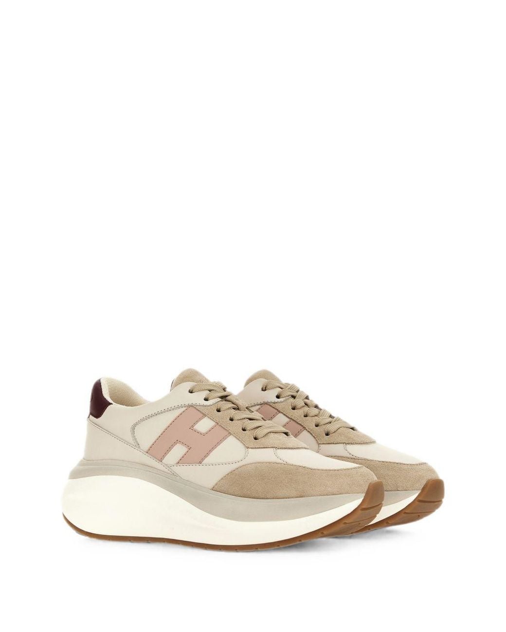 Hogan White H714 Leather Sneakers