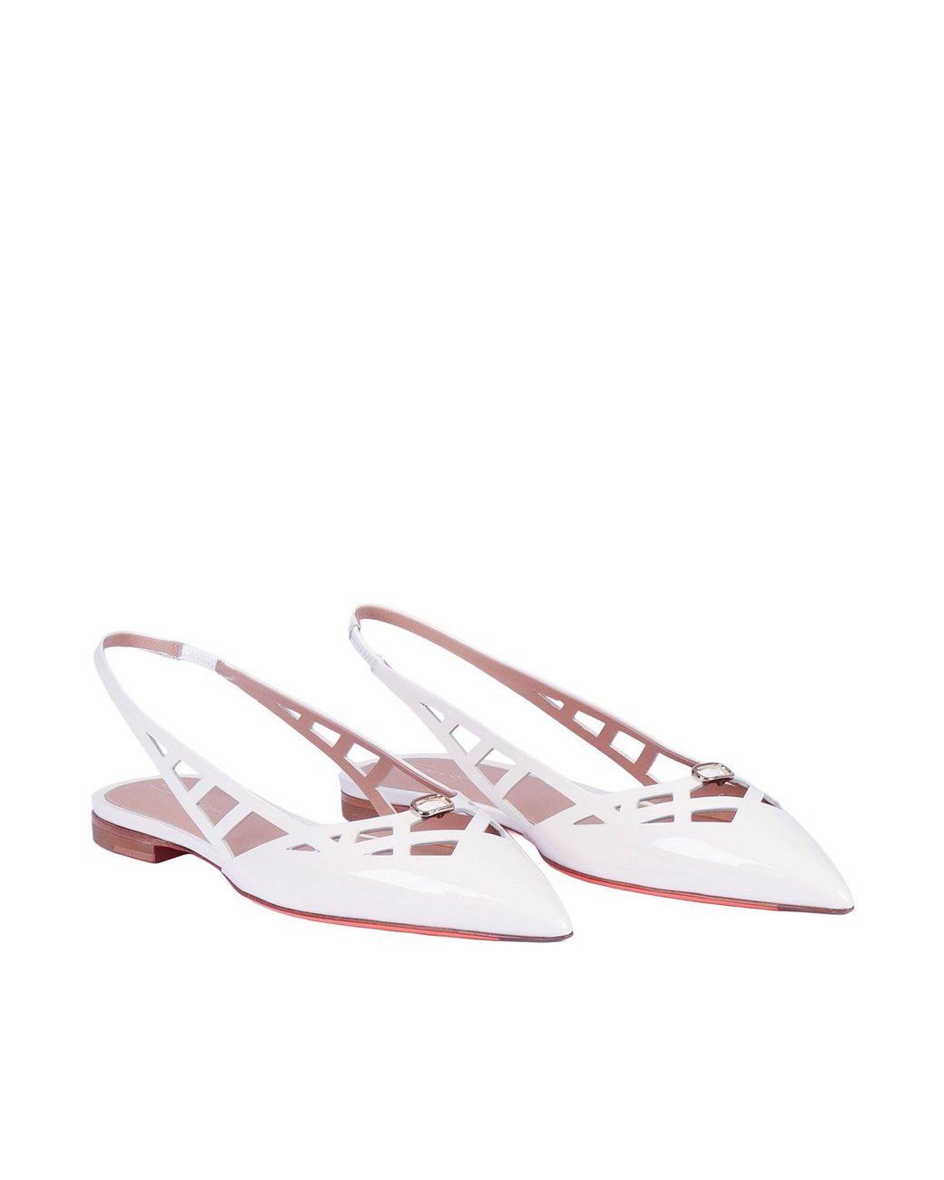 Santoni White Stella Flat Vhdi80