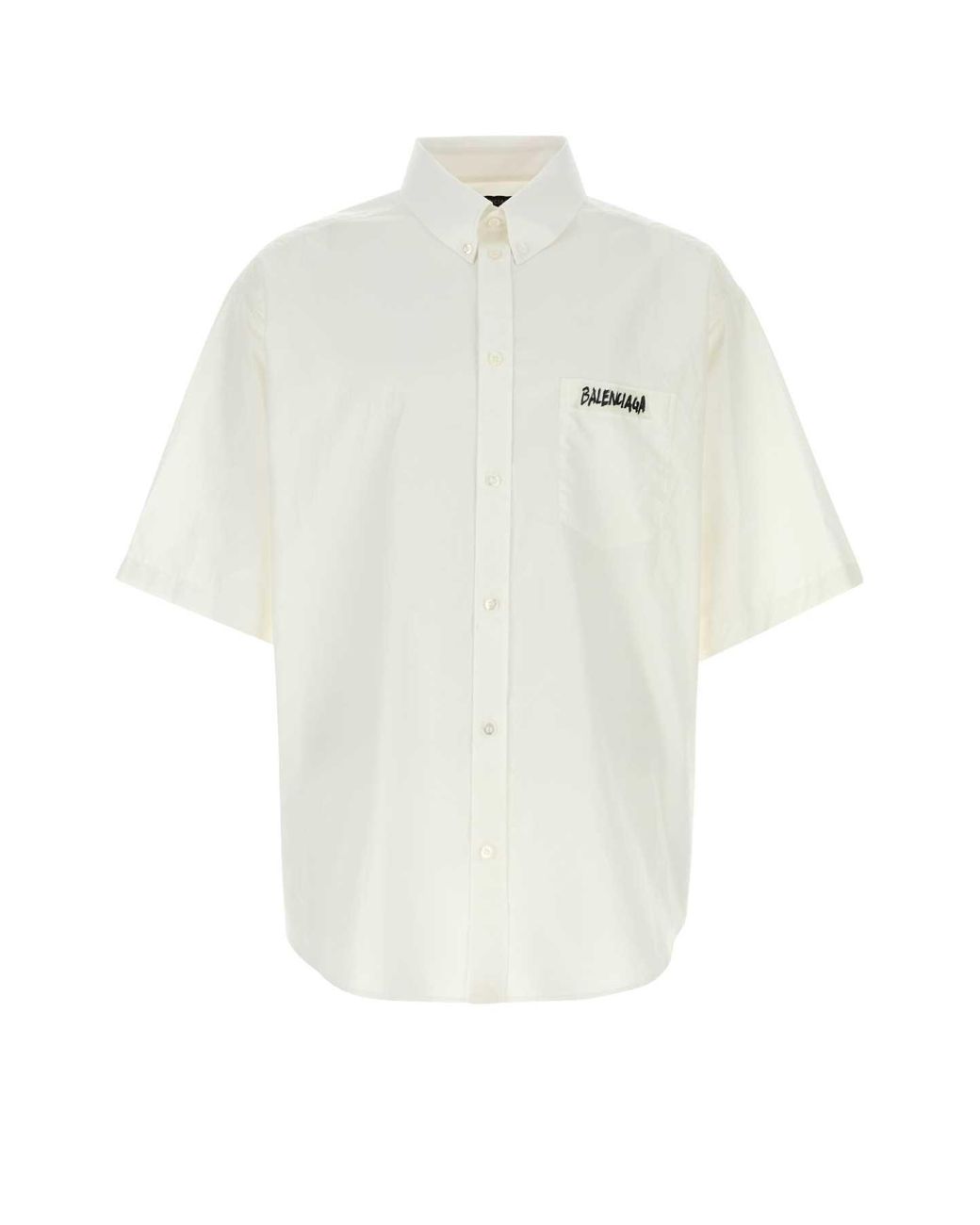 Balenciaga White Poplin Oversize Shirt for men