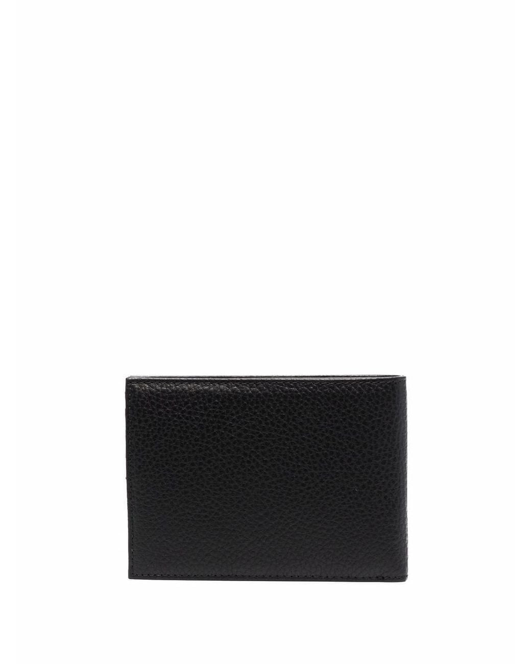 Emporio Armani Black Leather Bifold Wallet for men