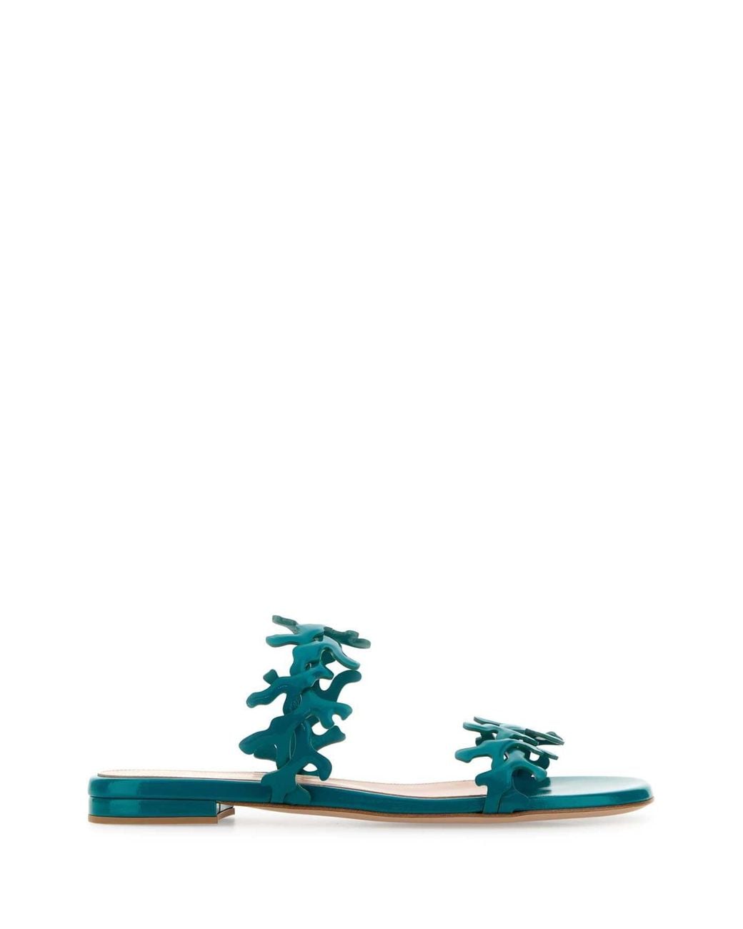 Gianvito Rossi Green Nappa Leather Ocean Sandal Slippers
