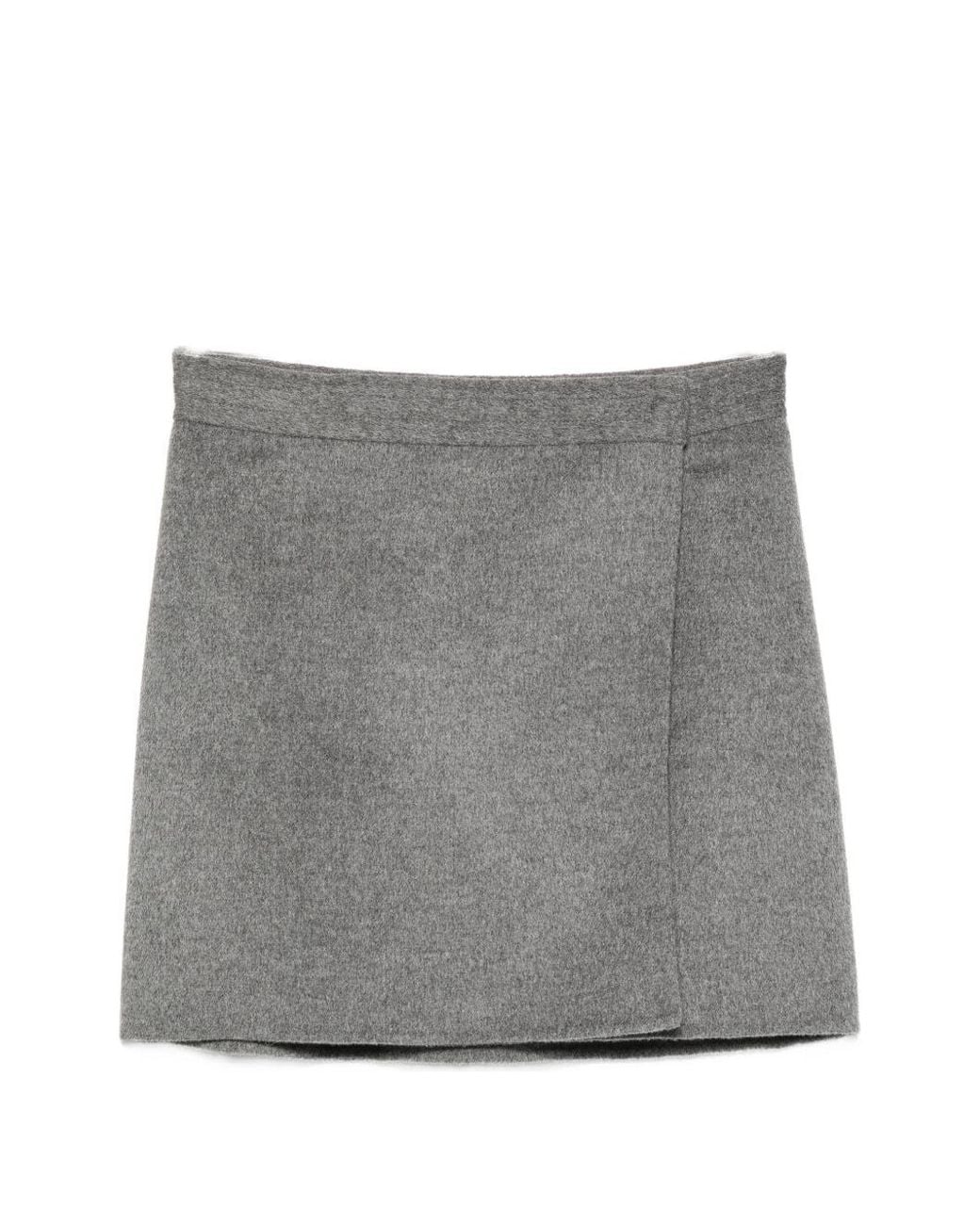 Semicouture Gray June Wool Skirt