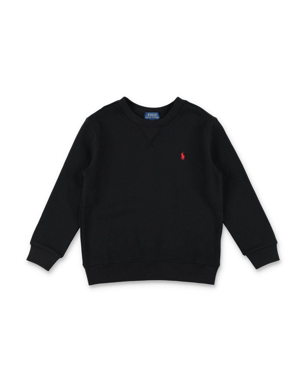 Polo Ralph Lauren Black Boy's Polo-Style Cotton Fleece Crewneck Sweatshirt With Embroidered Pony