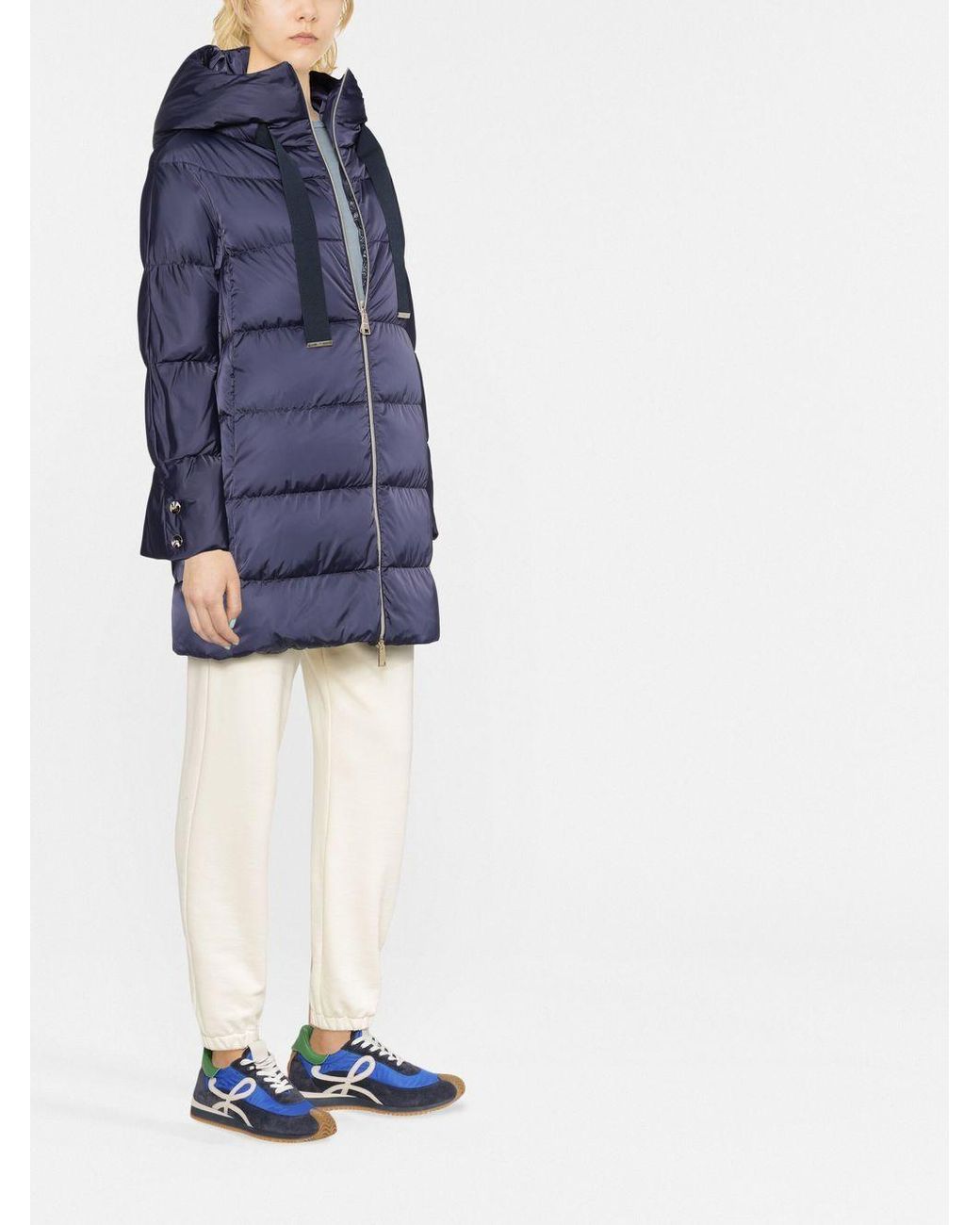 Herno Blue A-Shape Satin Down Jacket
