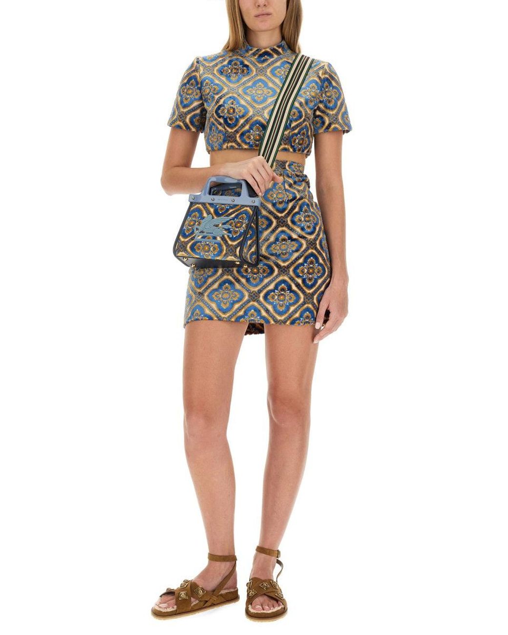 Etro Gray Cropped Mini Top For