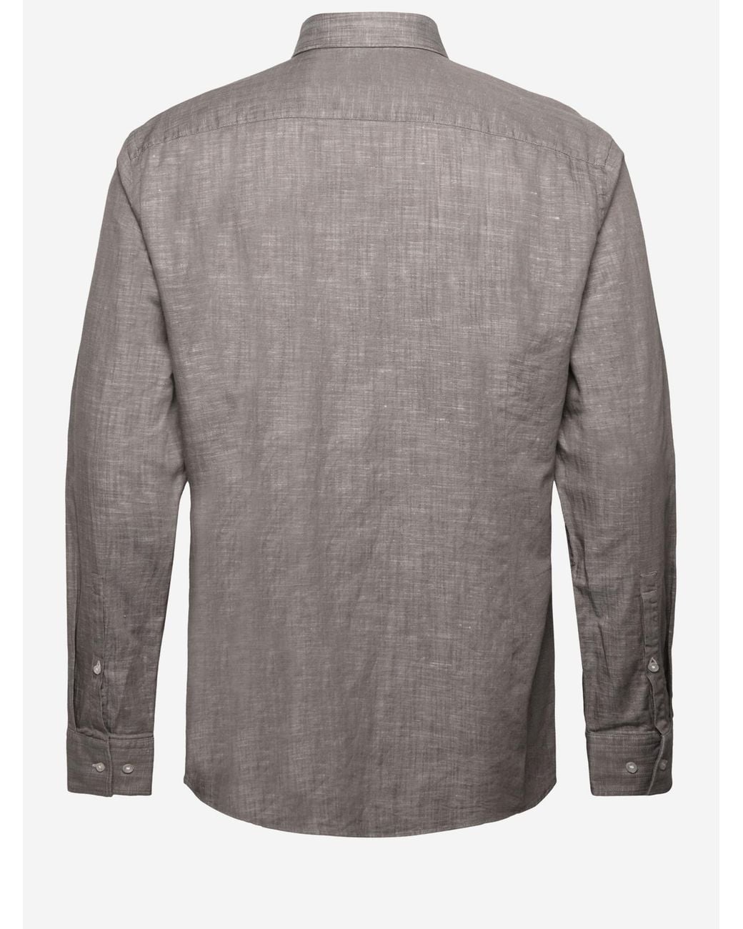 Boss Gray Cotton And Linen Shirt for men