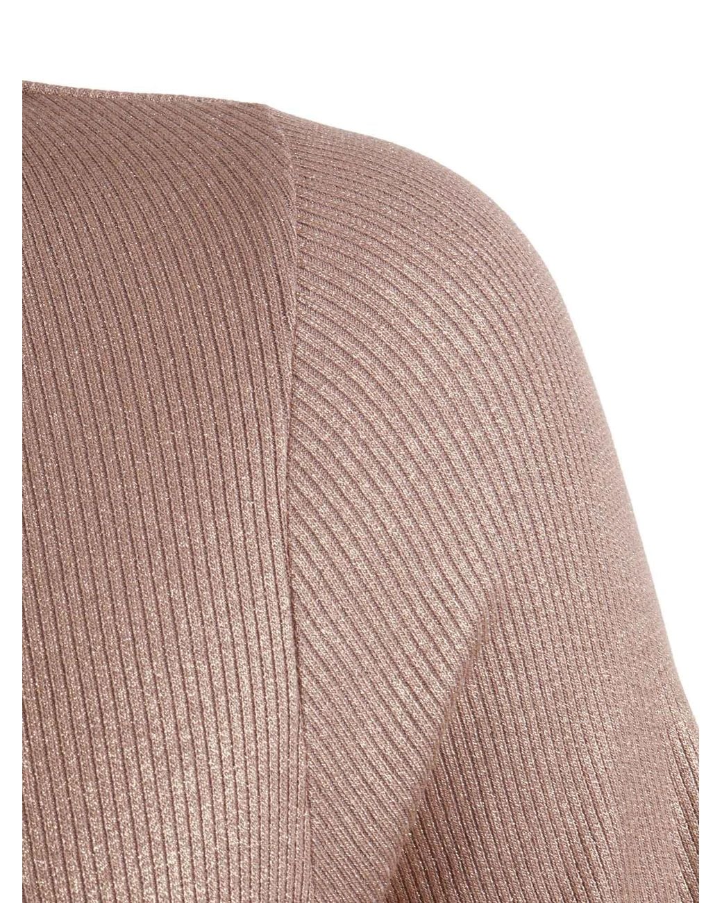 Filatures Du Lion Brown U-Neck Henley Viscose Elastane Sweater