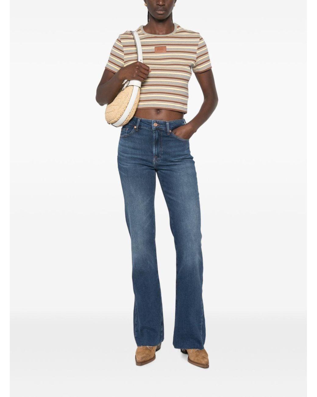 Seven7 Blue The Leggy Bootcut Denim Jeans