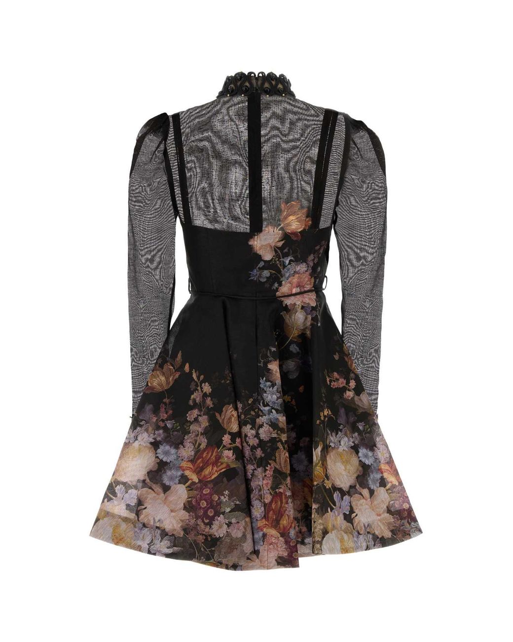 Zimmermann Black Printed Organdy Valiant Mini Dress